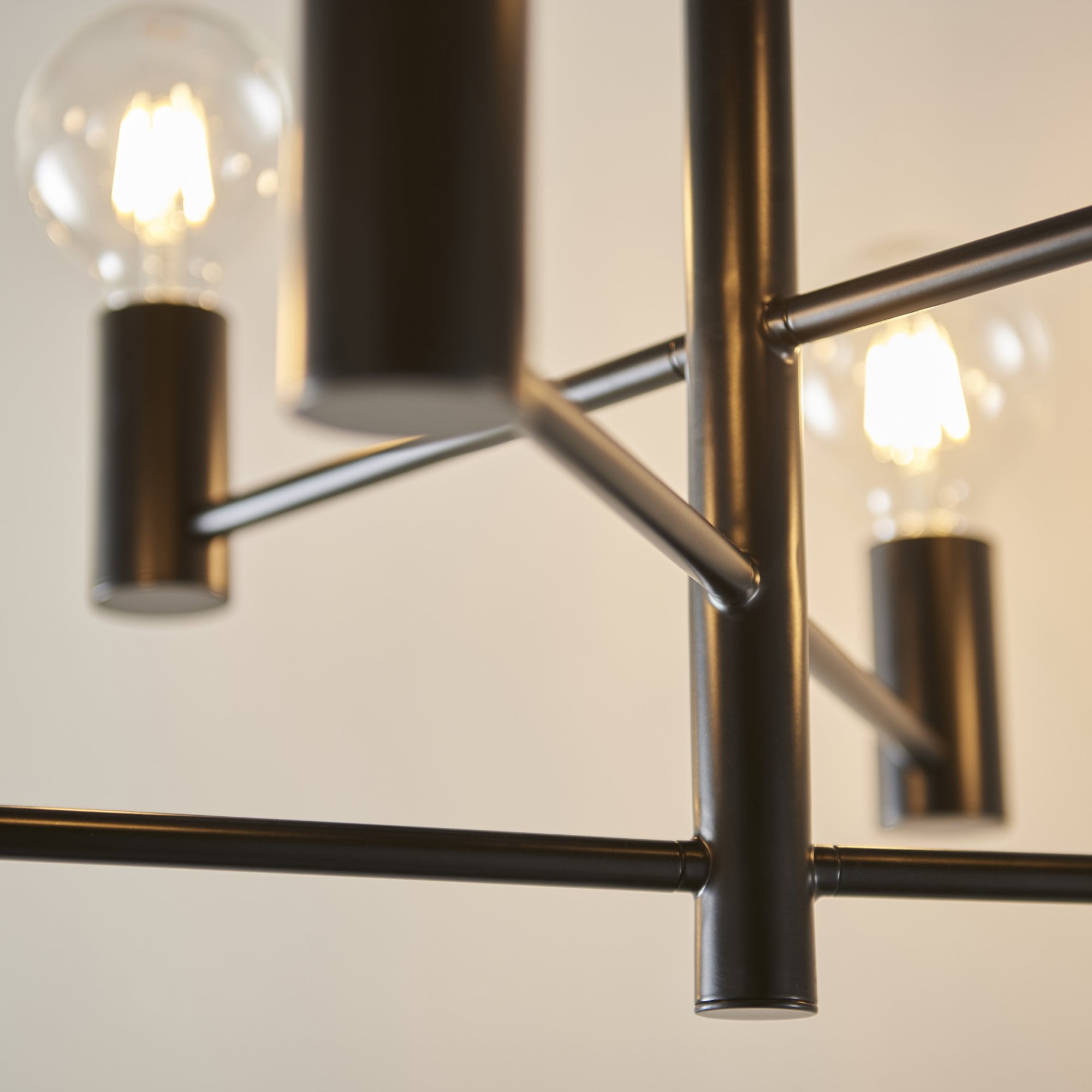 Endon Studio 6 Light Semi Flush Fitting - Matt Black