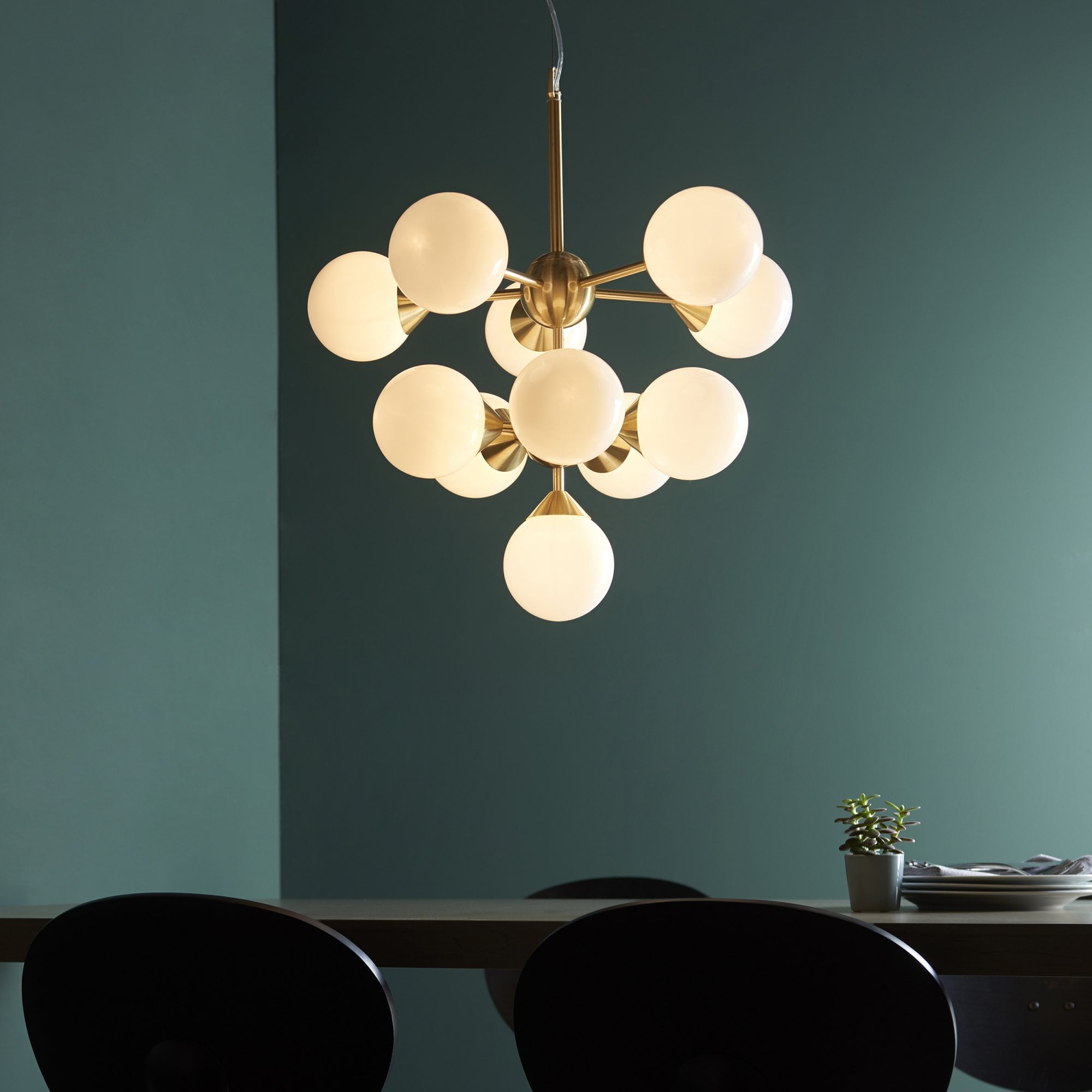Endon Oscar 11 Light Pendant - Brushed Brass