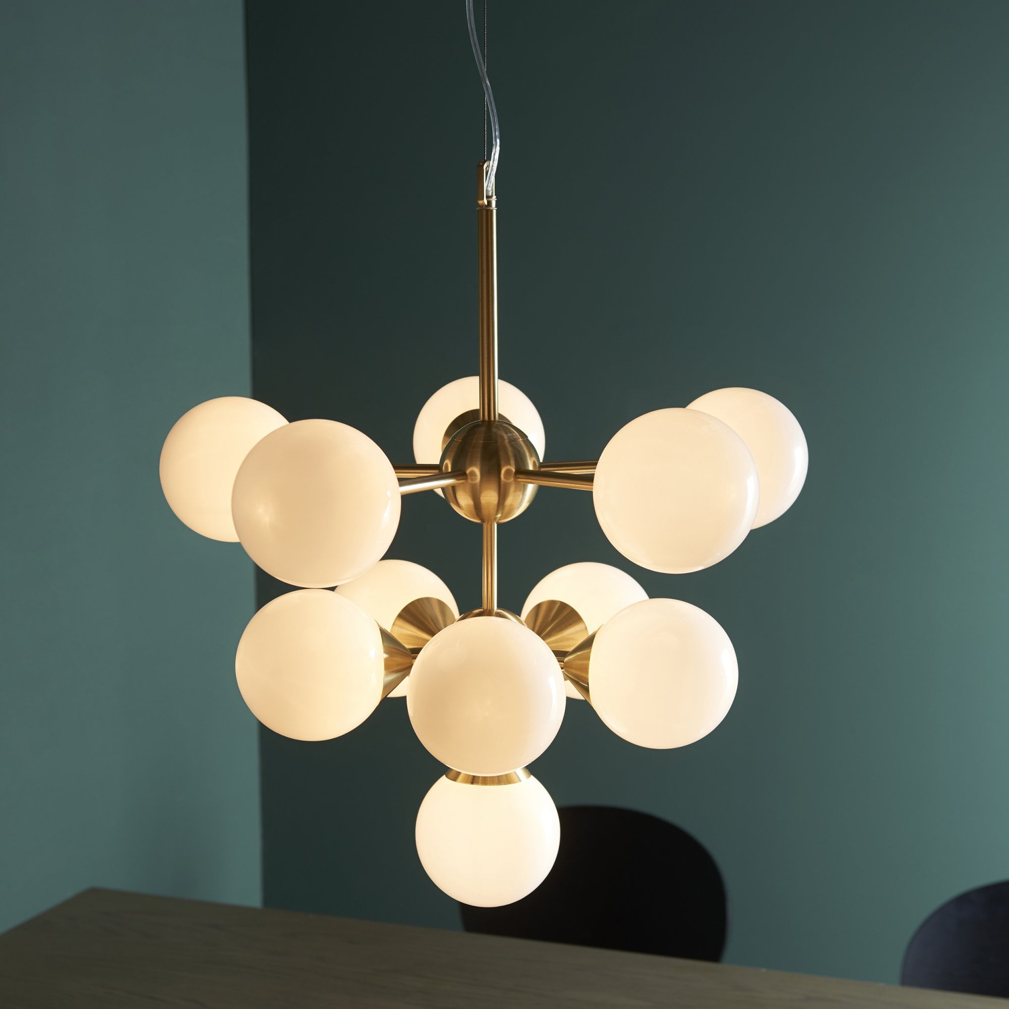 Endon Oscar 11 Light Pendant - Brushed Brass