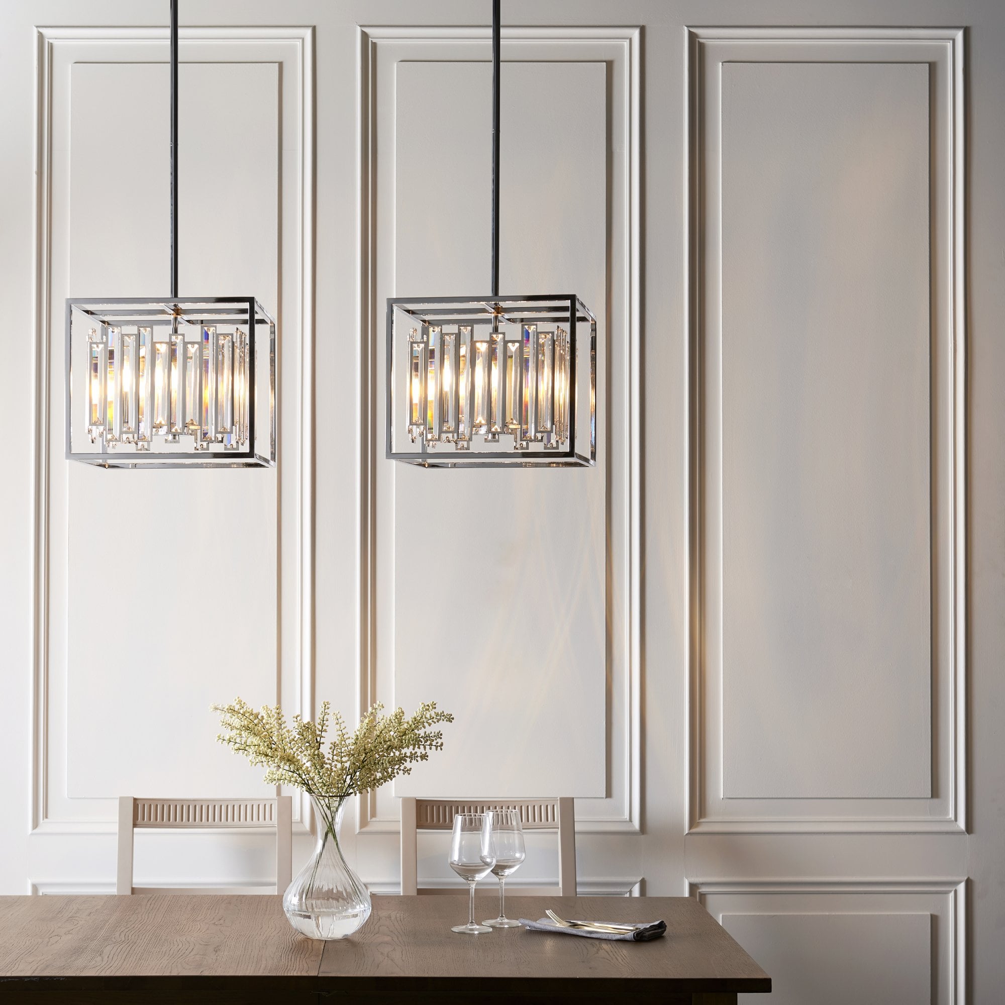 Endon Acadia 4 Light Pendant - Clear Crystal & Chrome Plate