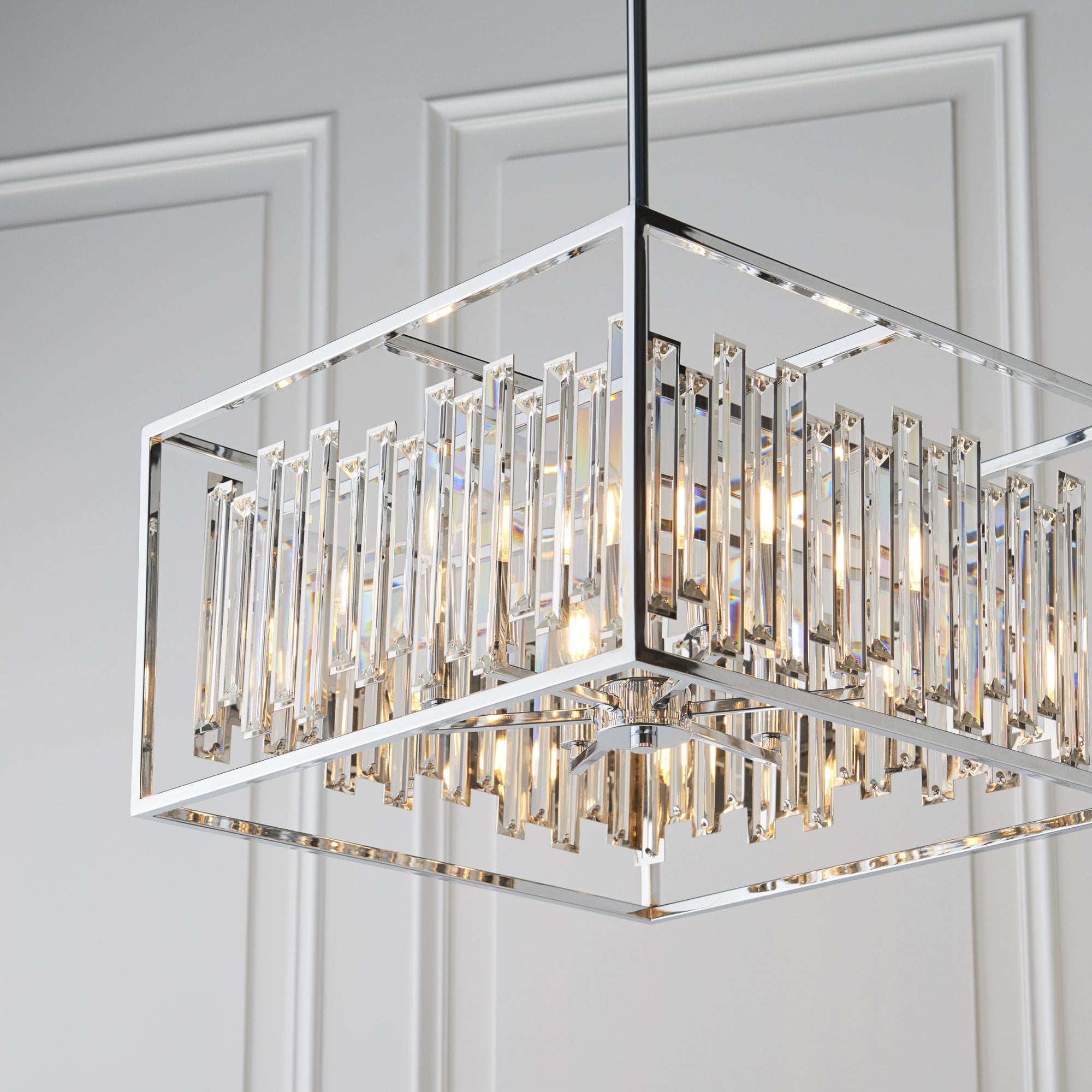 Endon Acadia 6 Light Pendant - Clear Crystal & Chrome Plate