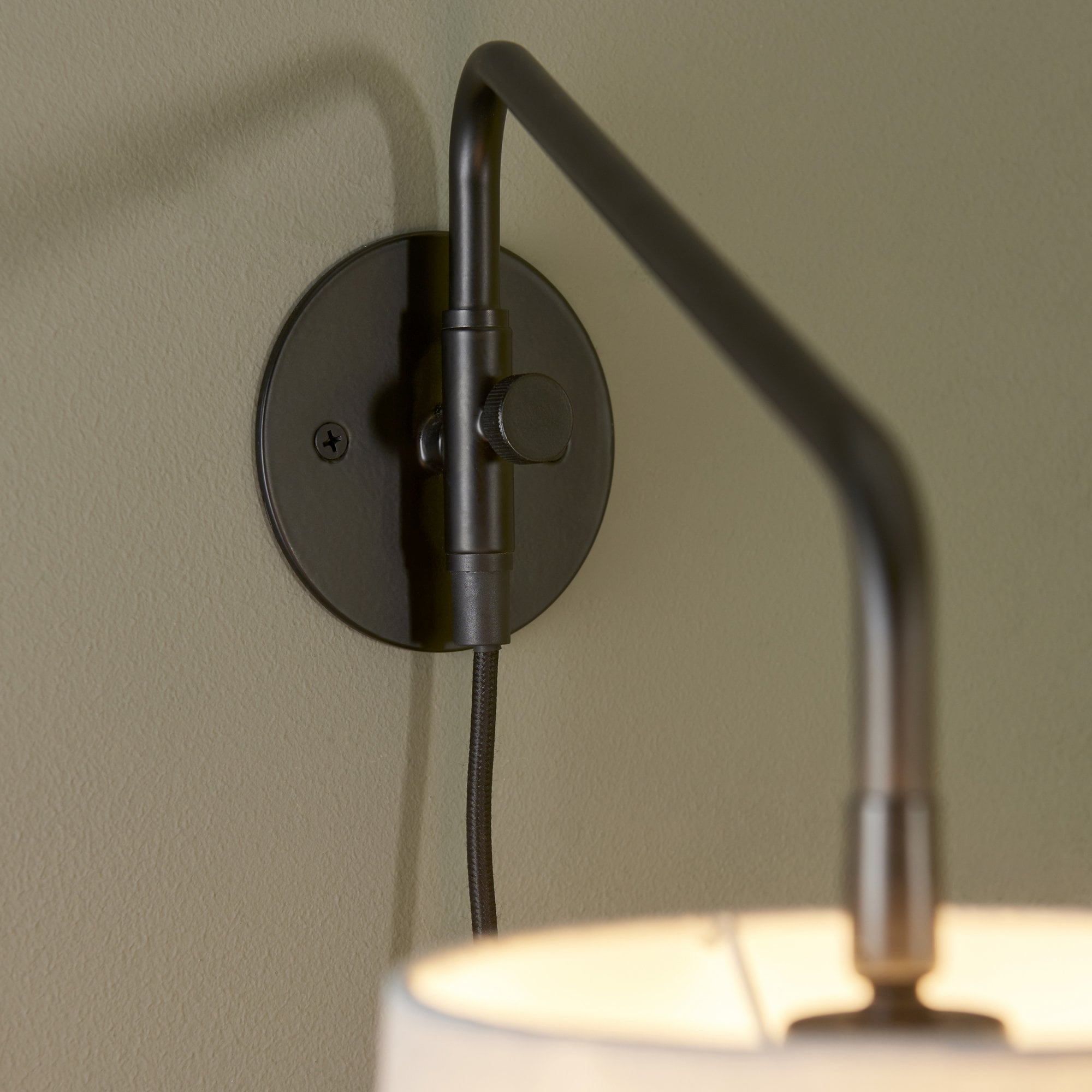 Endon Carlson Single Light Wall Light Small - Matt Black & Light Grey & Silver Fabric