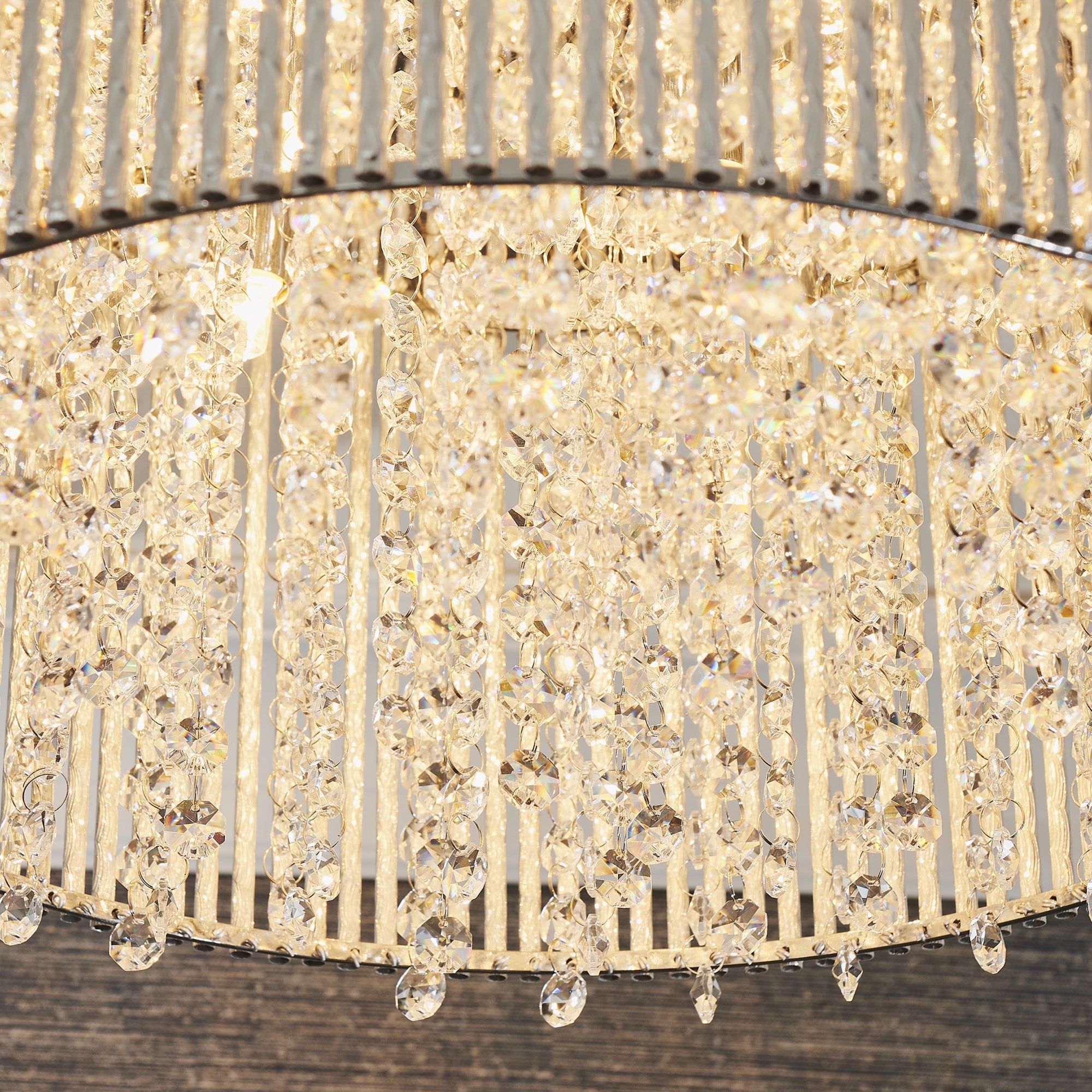 Endon Galina 10 Light Flush Fitting - Chrome Plate & Clear Crystal