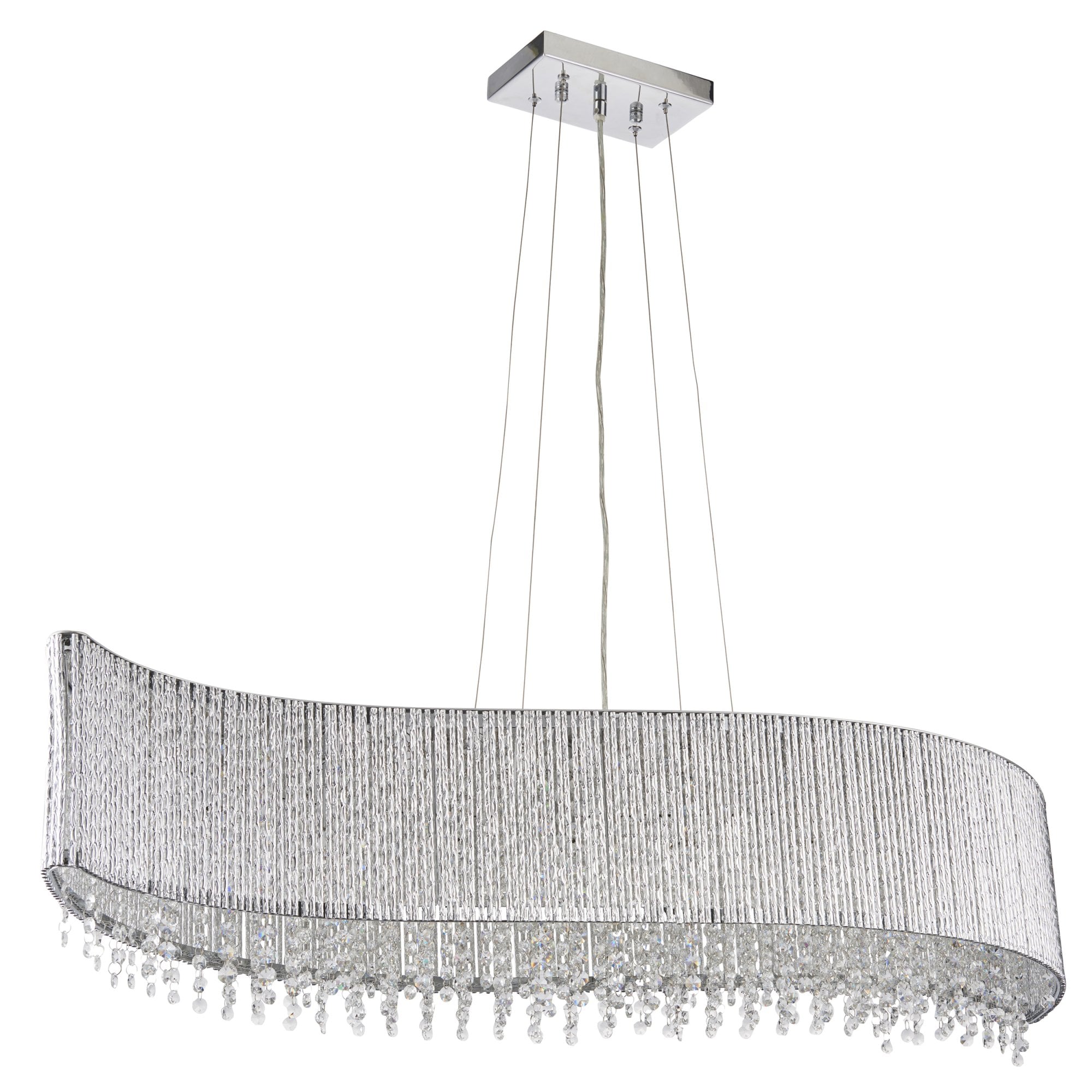 Endon Galina Linear 8 Light Pendant - Chrome Plate & Clear Crystal
