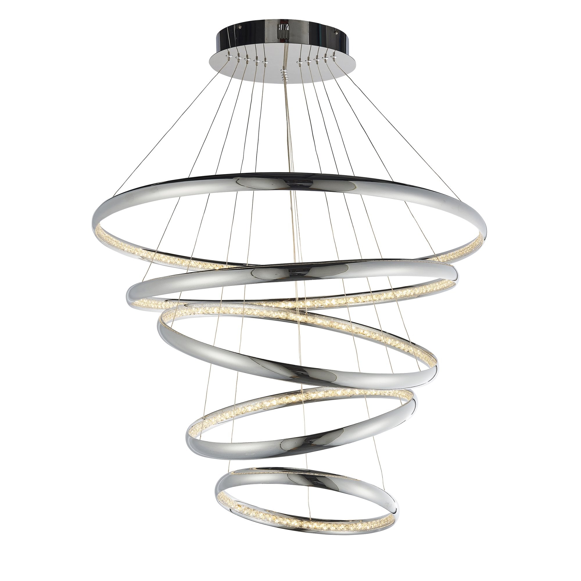 Endon Ozias 5 Light Pendant - Chrome Plate & Clear Crystal