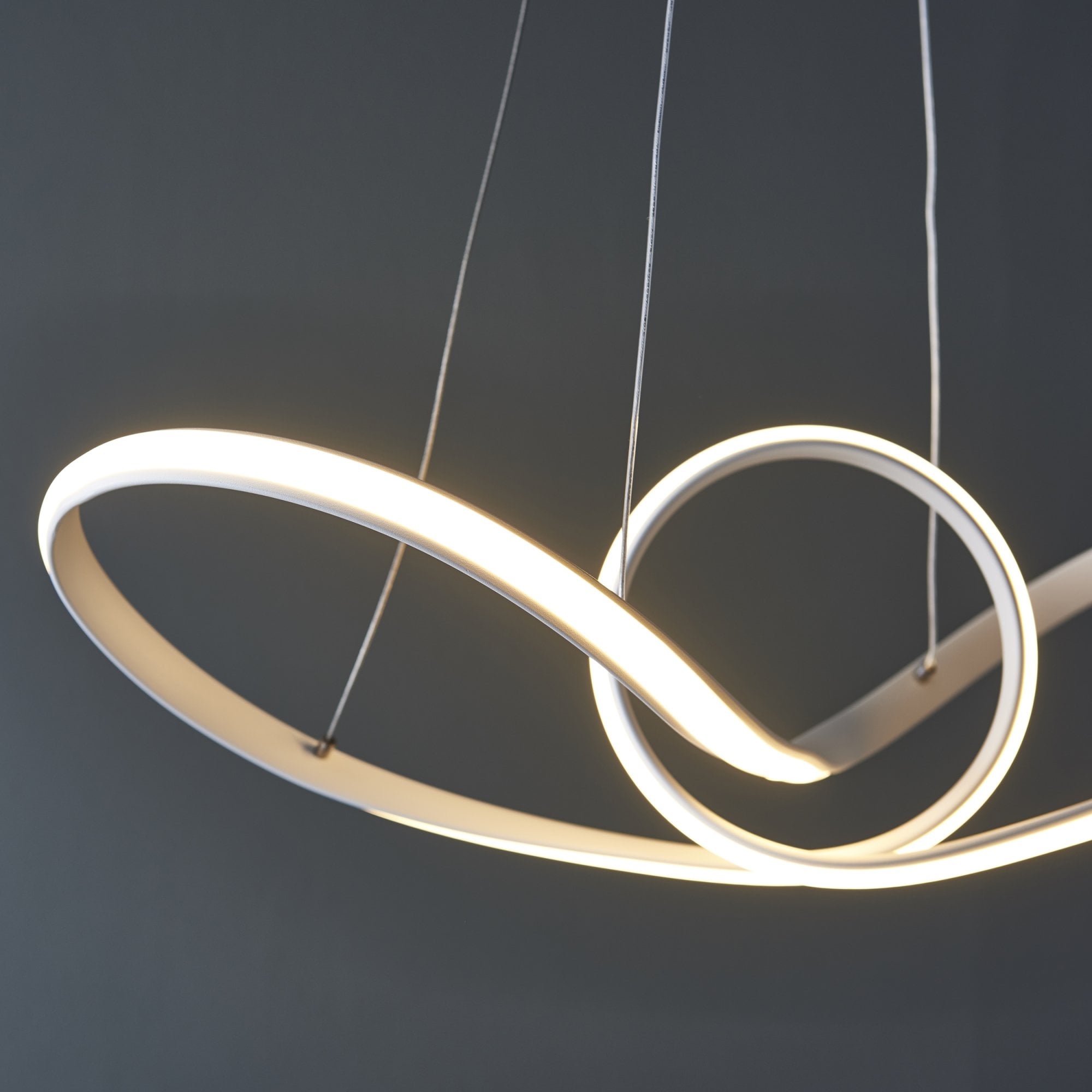 Endon Paradox Single Light Pendant - Matt White Paint & White Acrylic