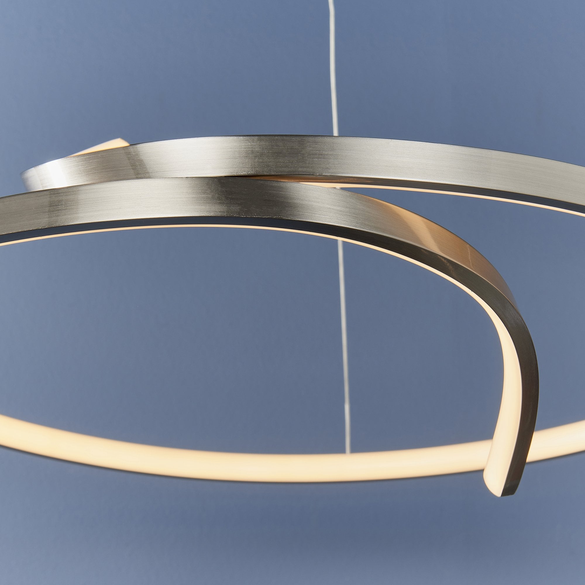 Endon Rafe Single Light Pendant - Satin Nickel Plate & White Silicone