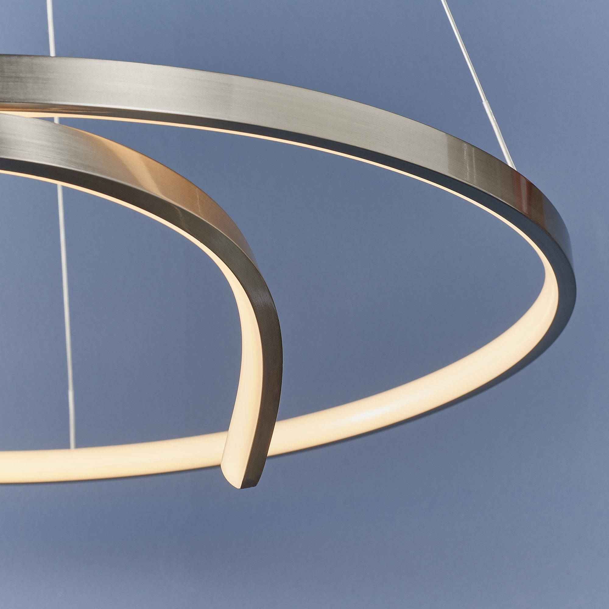 Endon Rafe Single Light Pendant - Satin Nickel Plate & White Silicone