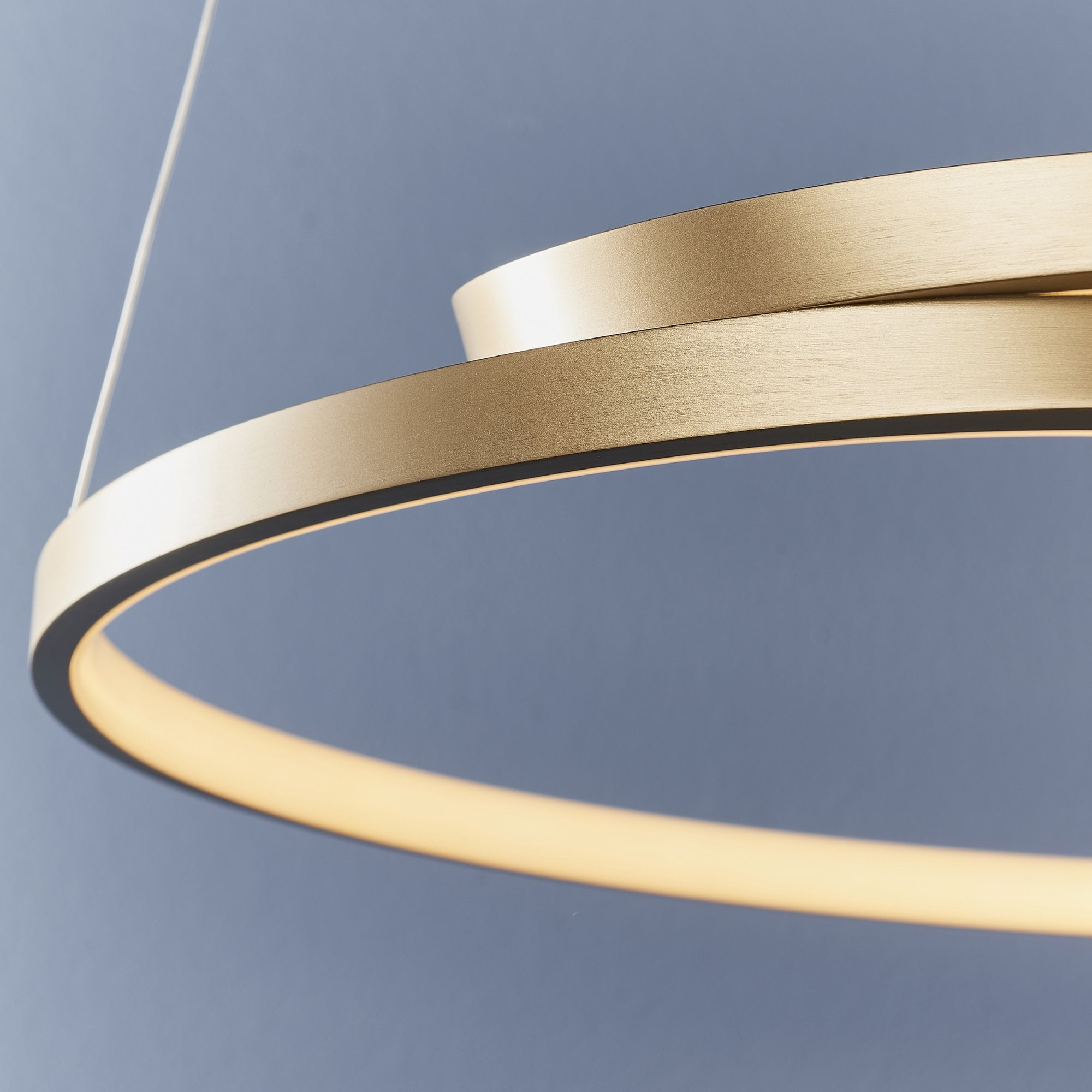 Endon Rafe Single Light Pendant - Brushed Gold Plated Finish & White Silicone