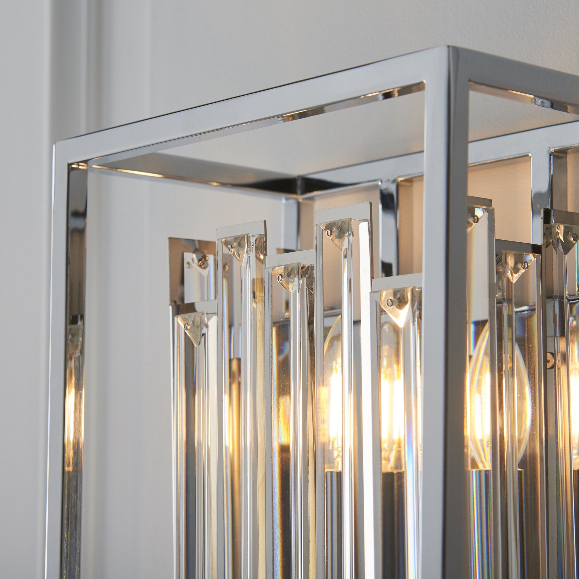 Endon Acadia Single Light Wall Light - Clear Crystal & Chrome Plate