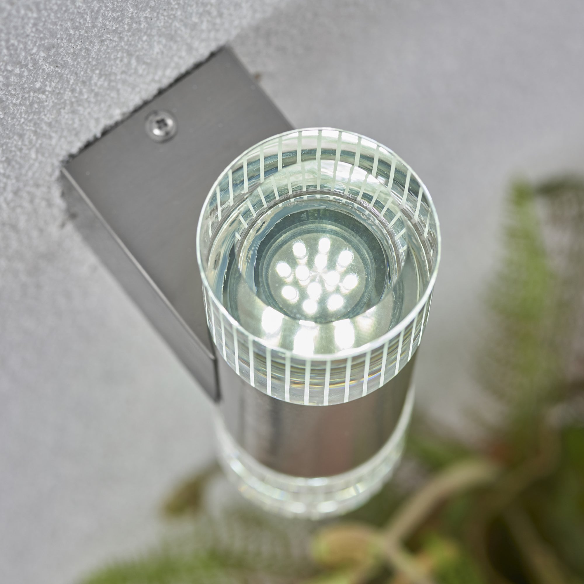 Endon Grant 2 Light Wall Light - Polished Stainless Steel & Clear Crystal