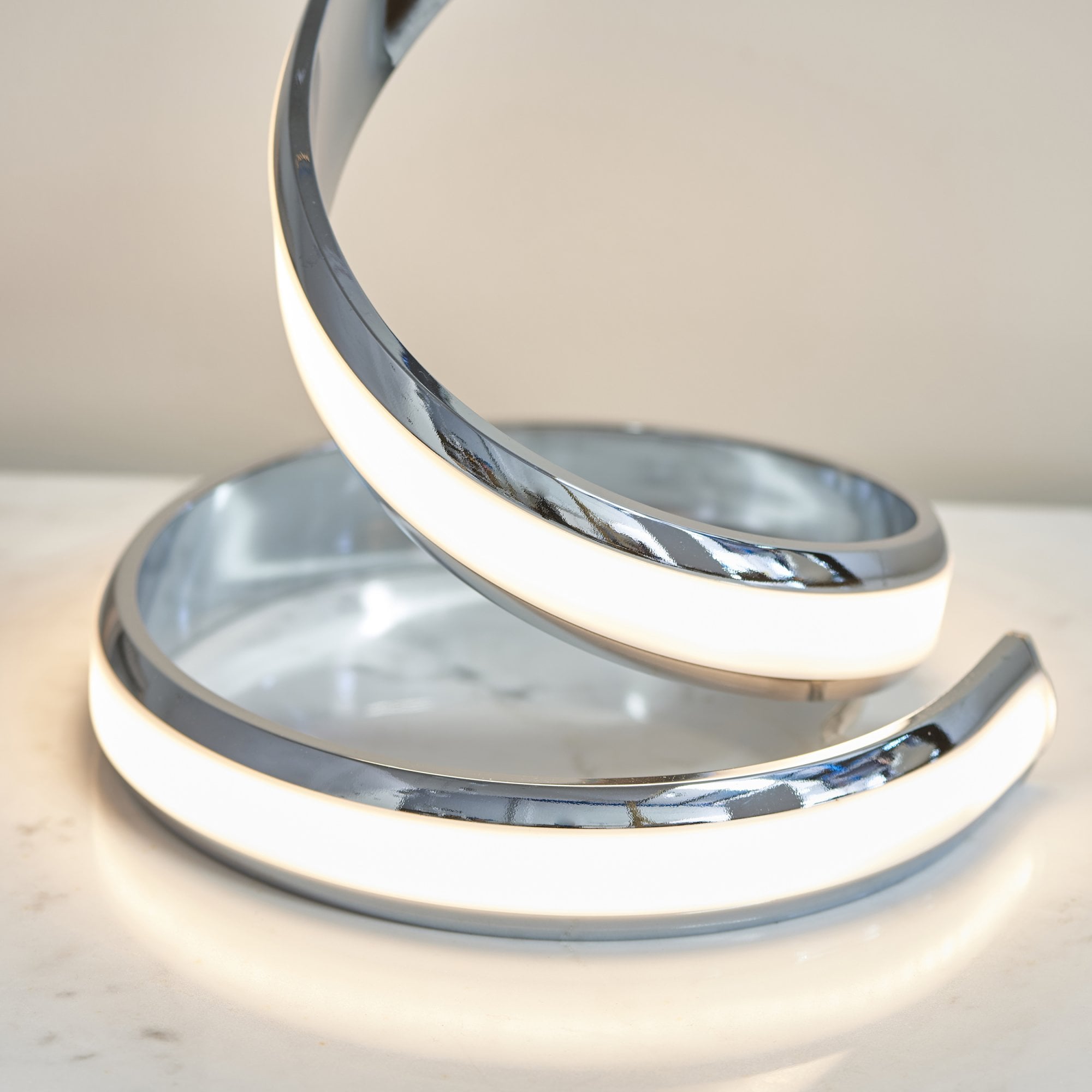 Endon Aria Table Lamp - Chrome Plate & White Acrylic