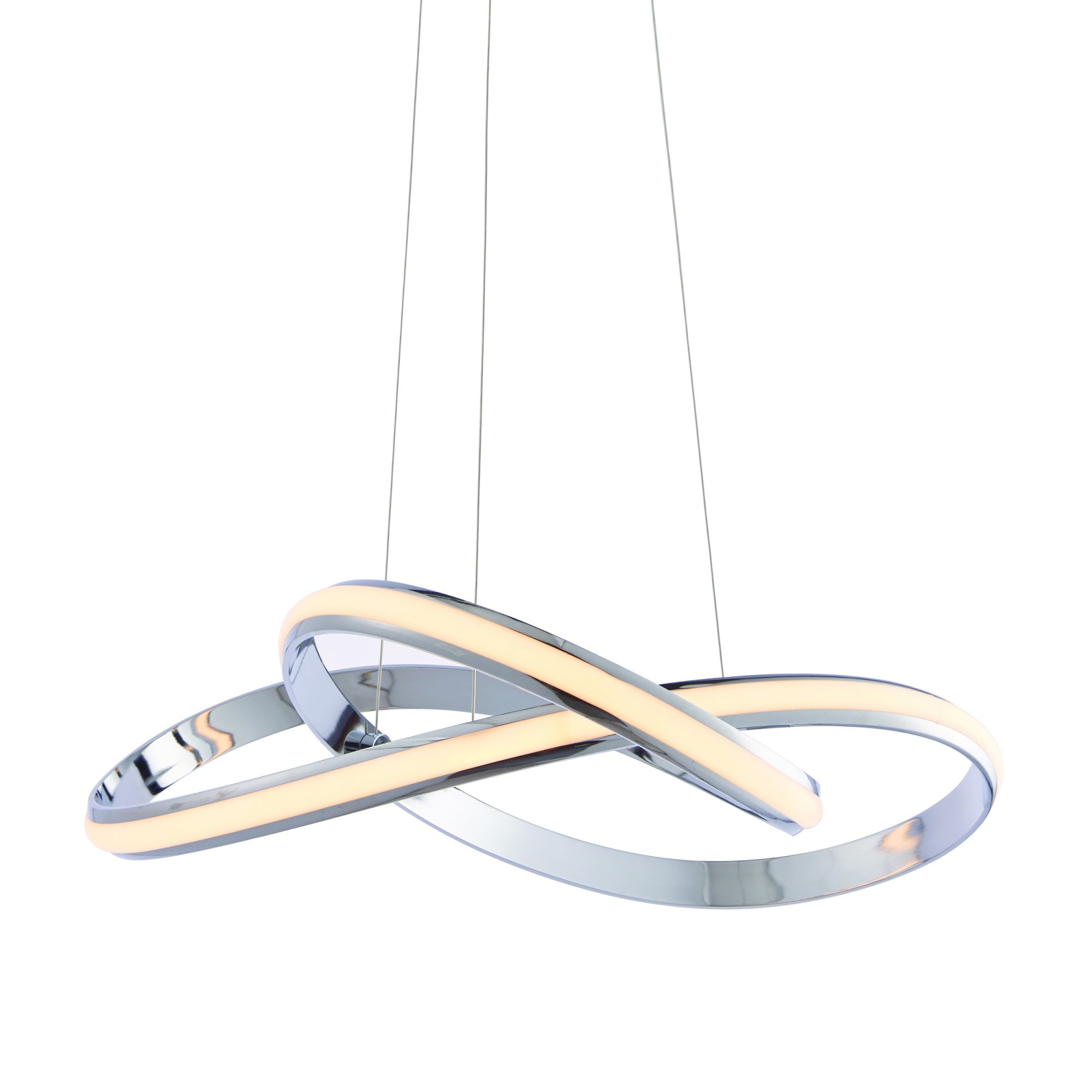 Endon Aria Single Light Pendant - Chrome Plate & White Silicone