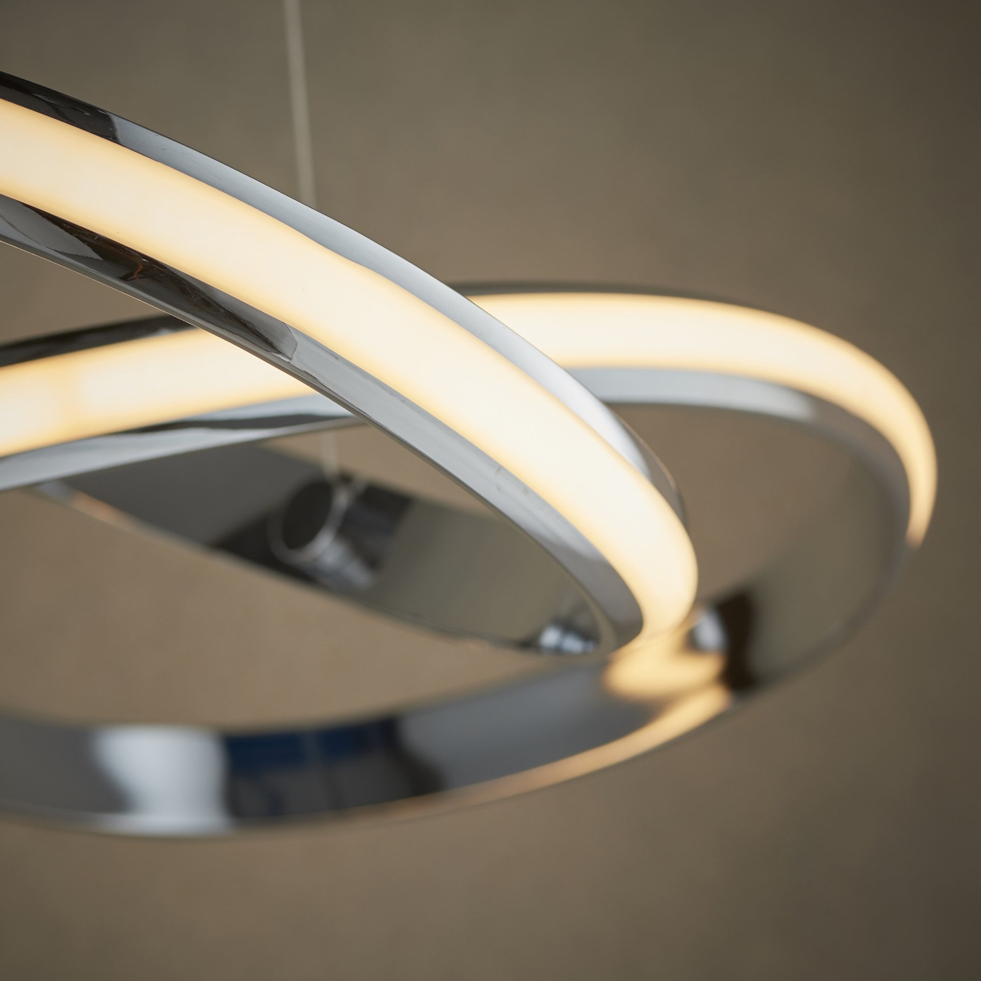 Endon Aria Single Light Pendant - Chrome Plate & White Silicone
