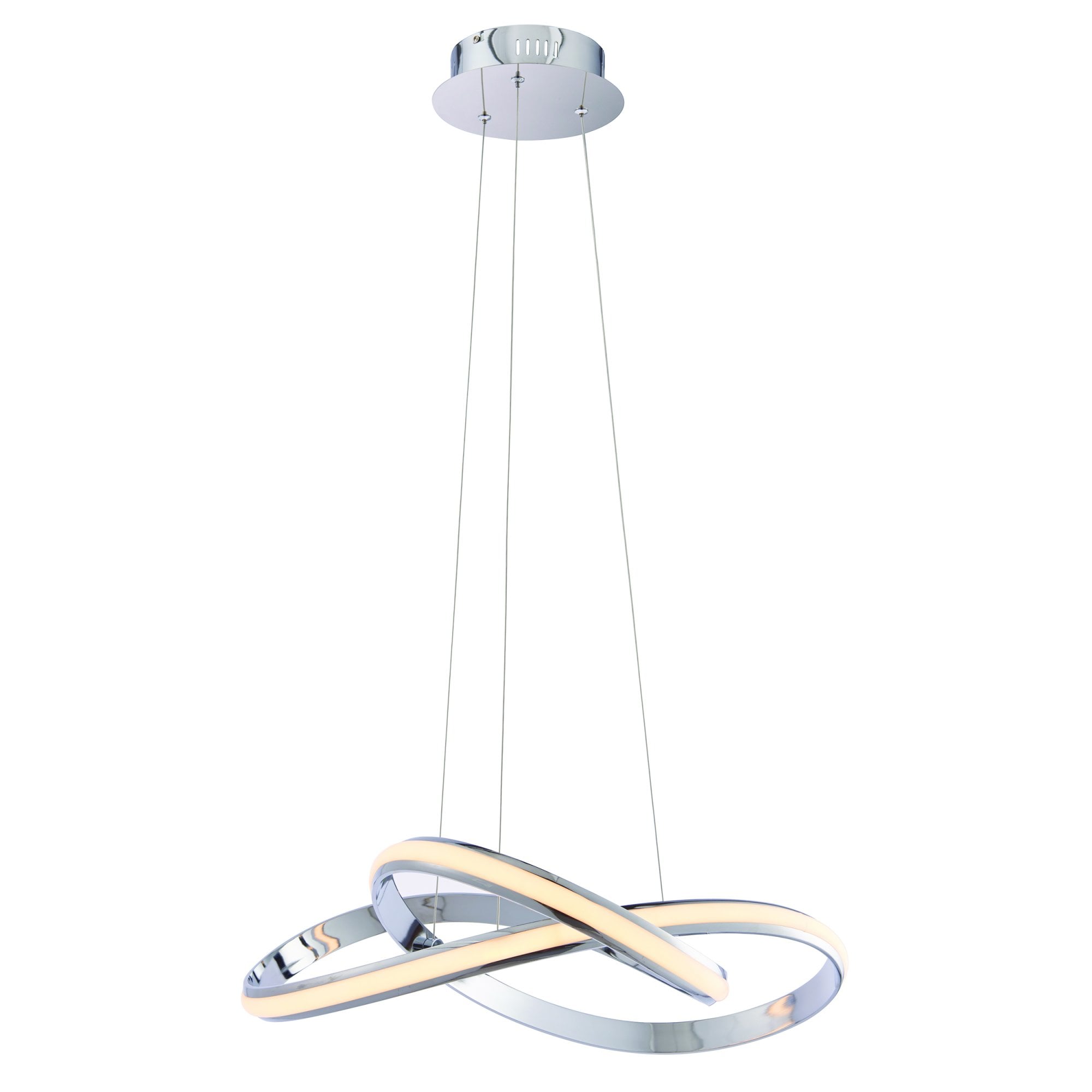 Endon Aria Single Light Pendant - Chrome Plate & White Silicone