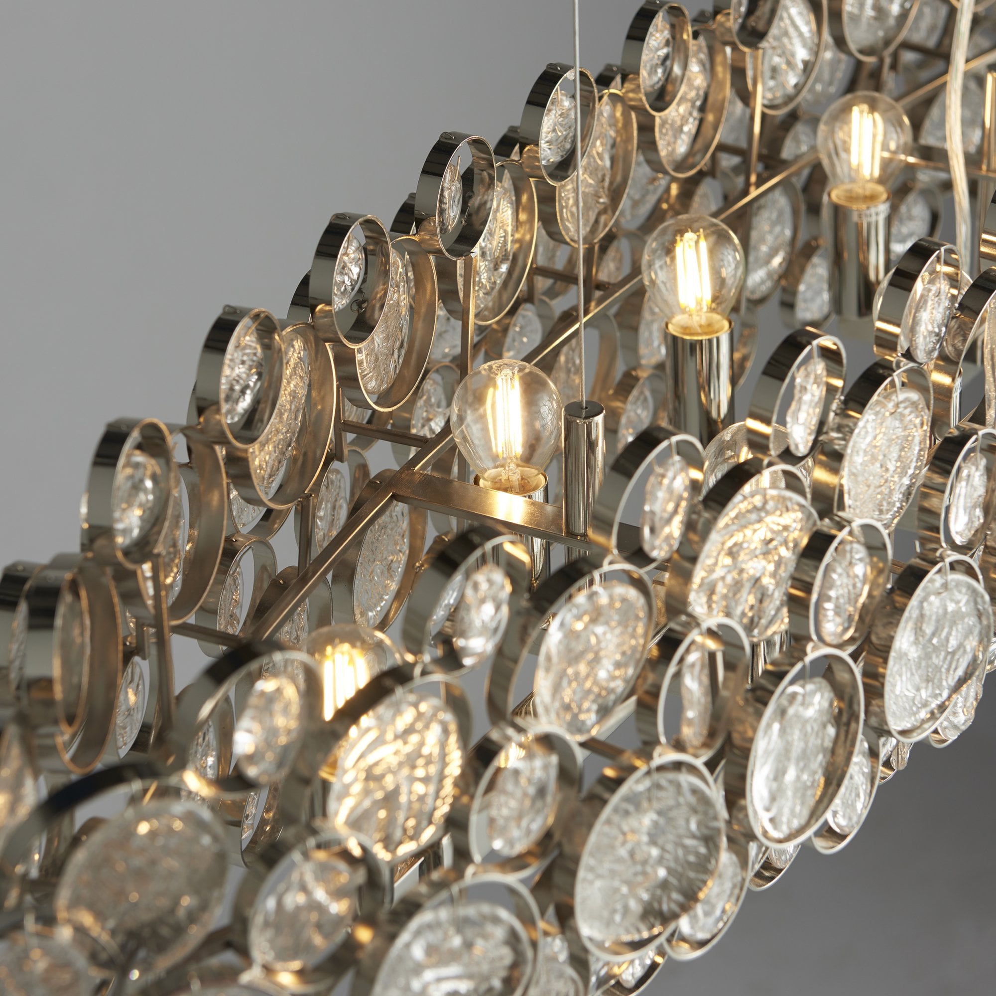 Endon Marella 8 Light Pendant - Bright Nickel Plate & Clear Glass