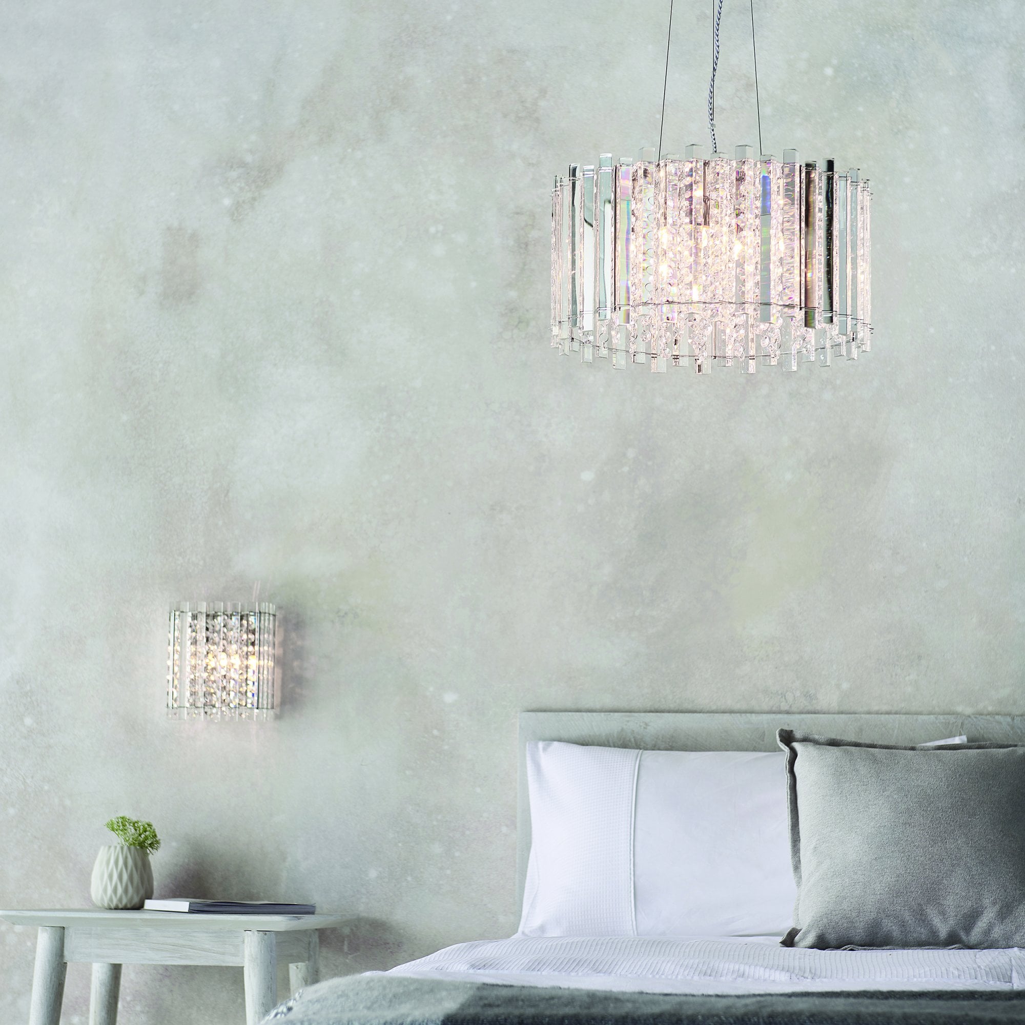 Endon Hanna 5 Light Pendant - Clear Crystal & Chrome Plate