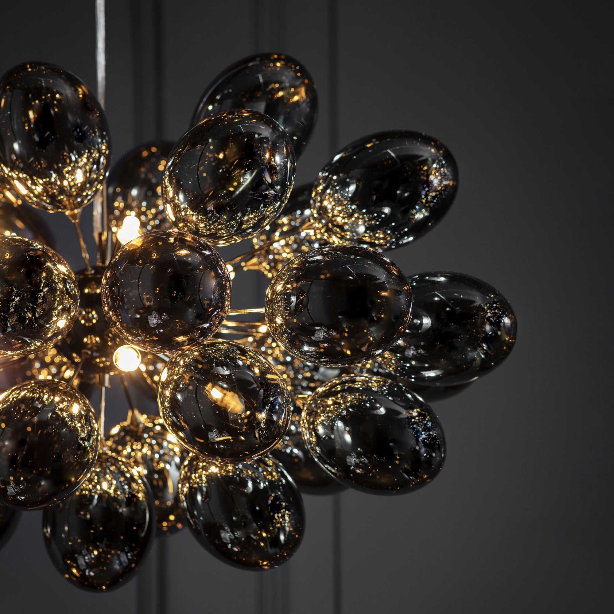 Endon Infinity 8 Light Pendant - Black Chrome Plate & Smoked Mirror Glass