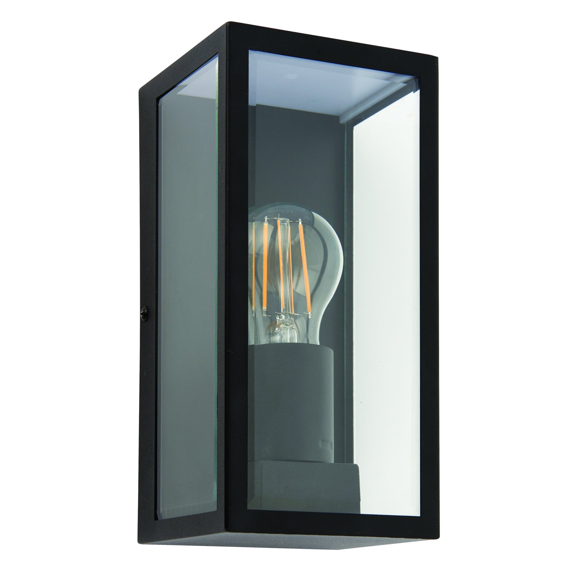 Endon Oxford Single Light Wall Light - Matt Black & Clear Glass