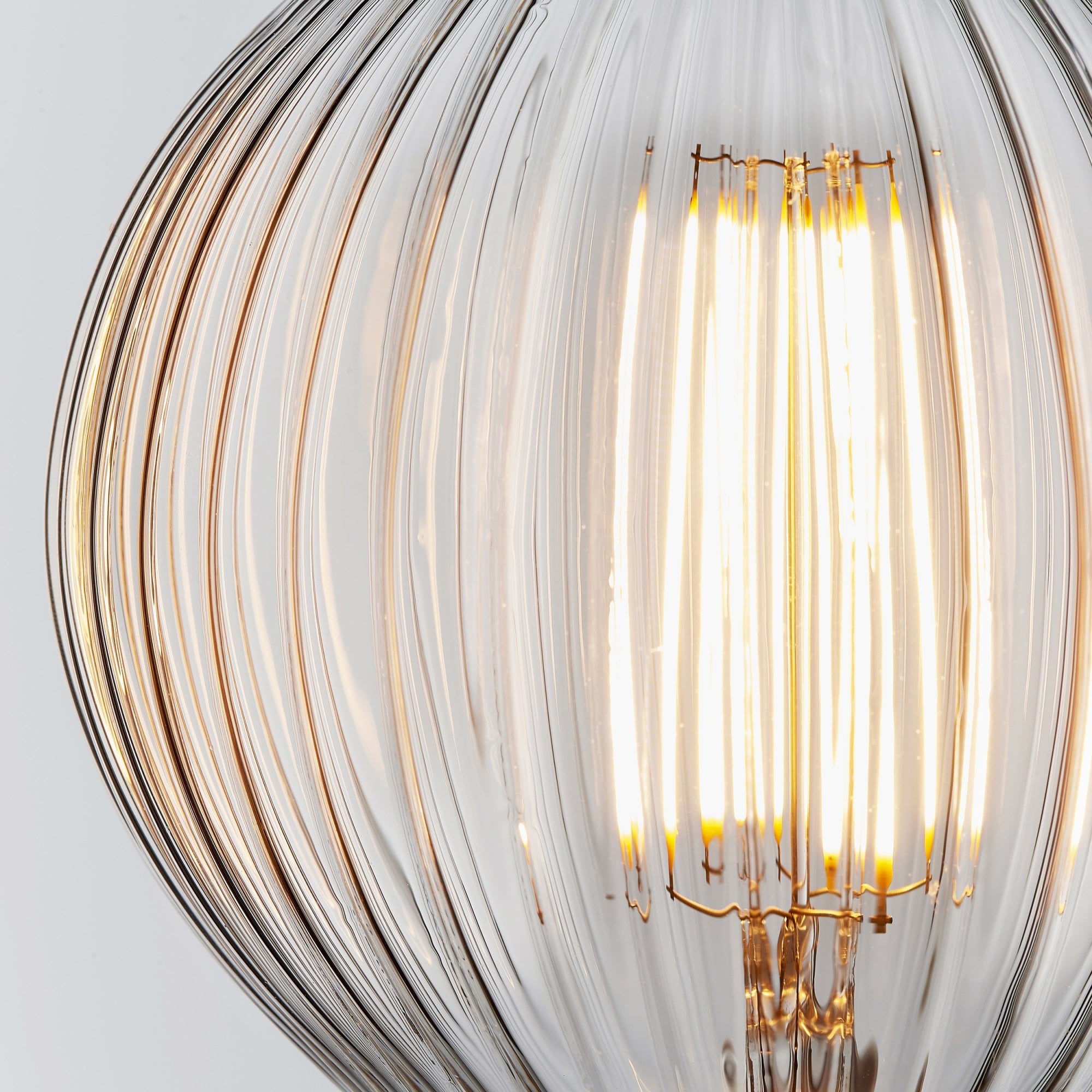 Endon Ribb Single E27 LED 4W Bulb - 2200K - Non-Dimmable - Clear Glass