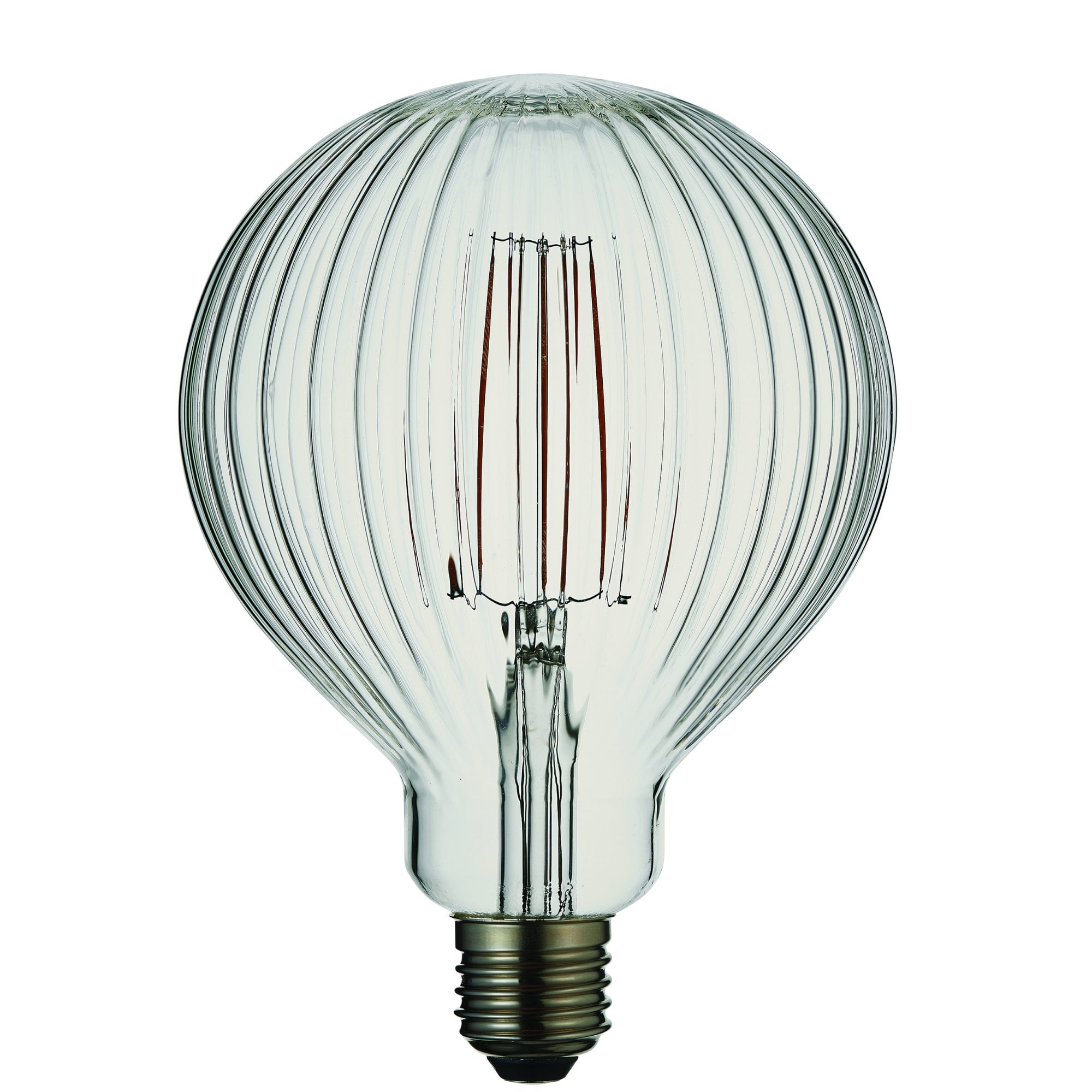 Endon Ribb Single E27 LED 4W Bulb - 2200K - Non-Dimmable - Clear Glass