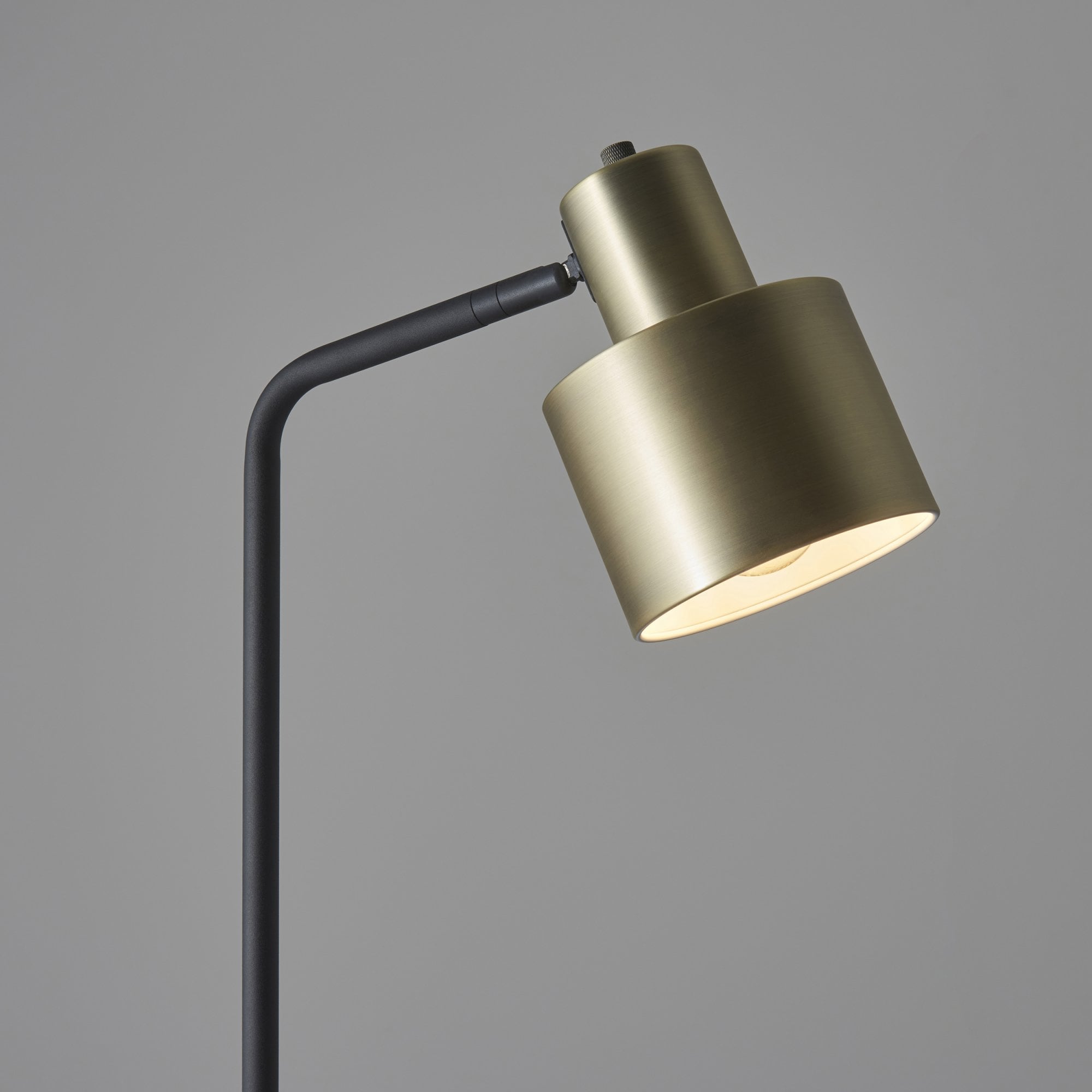 Endon Mayfield Task Single Light Floor Lamp - Matt Antique Brass Plate & Matt Black
