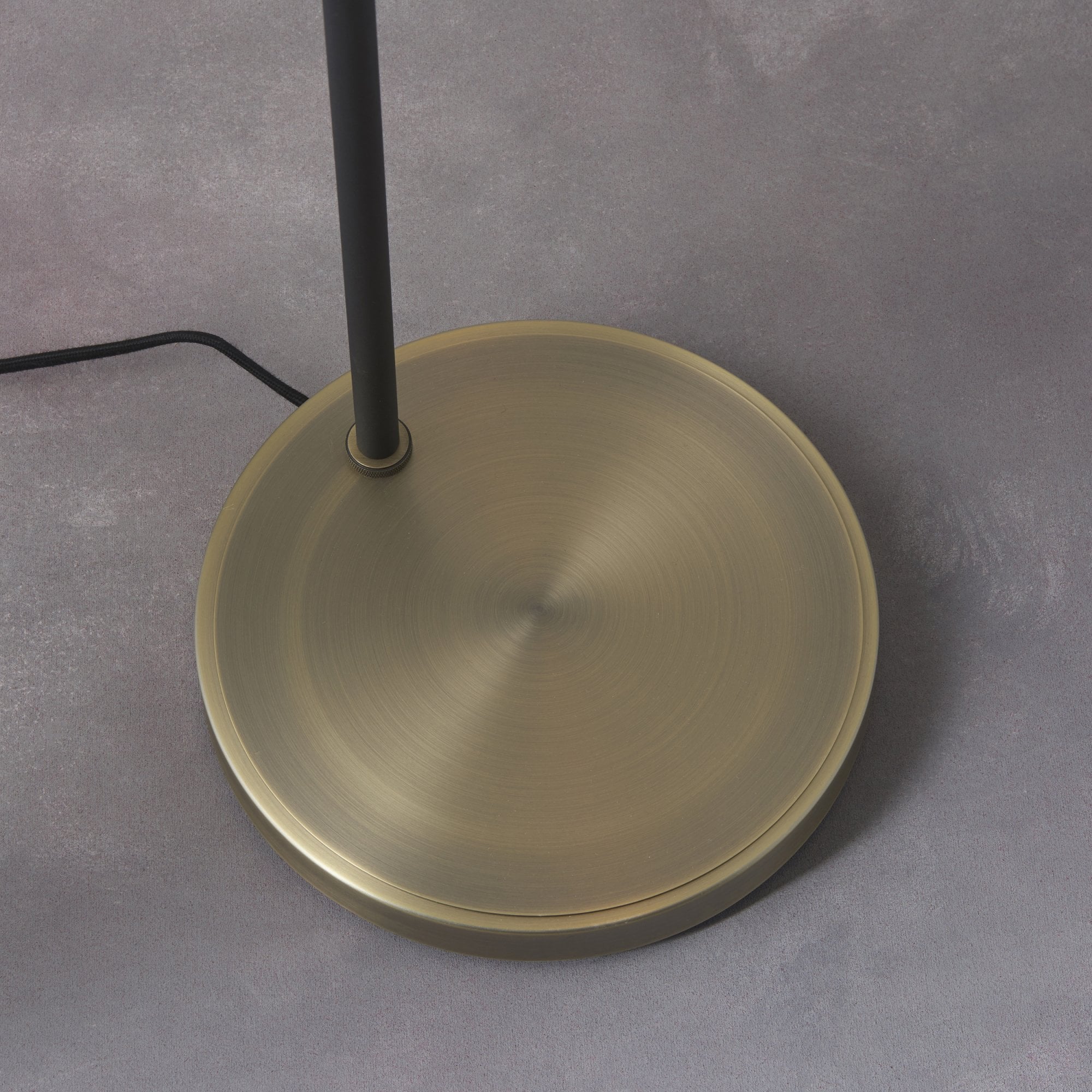 Endon Mayfield Task Single Light Floor Lamp - Matt Antique Brass Plate & Matt Black