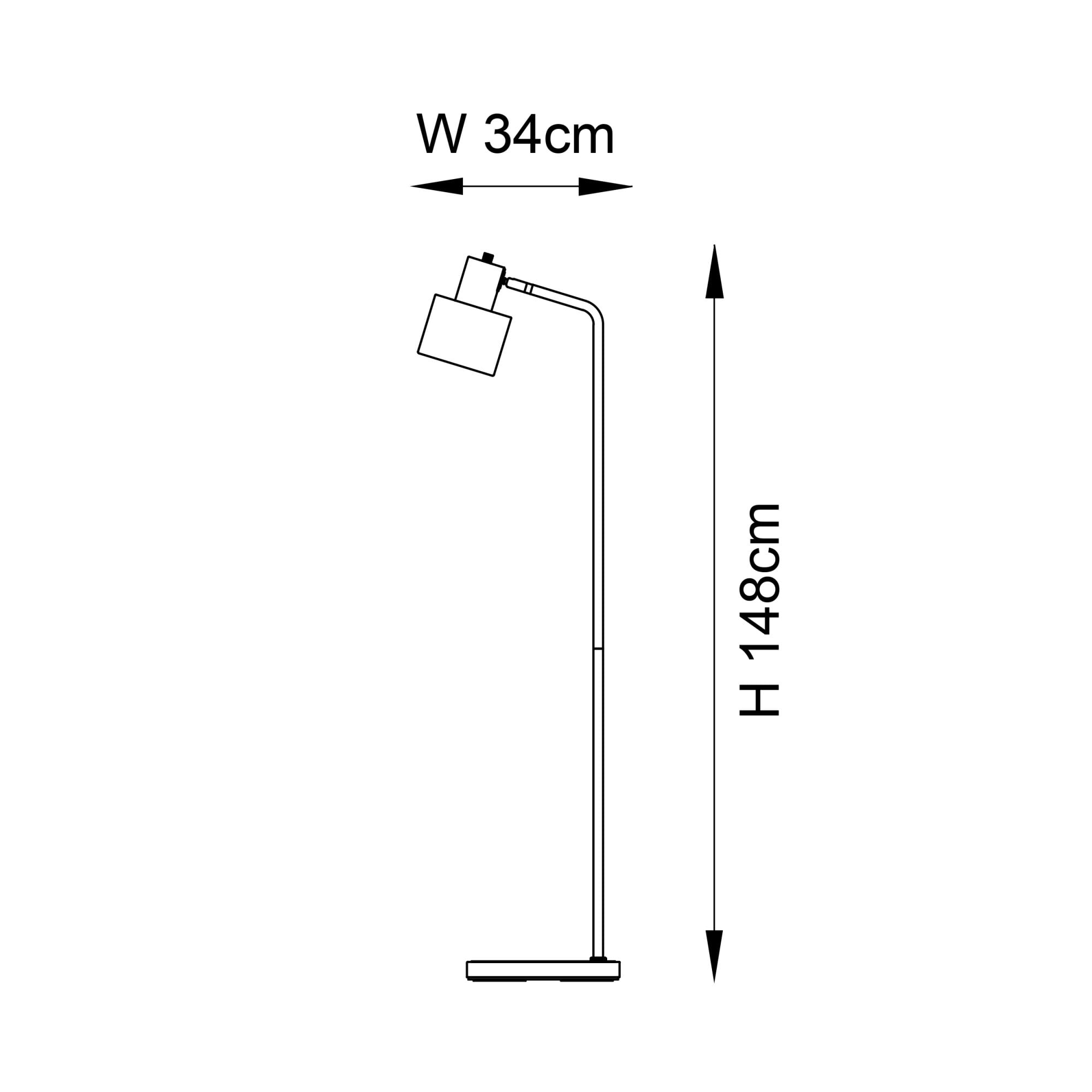 Endon Mayfield Task Single Light Floor Lamp - Matt Antique Brass Plate & Matt Black