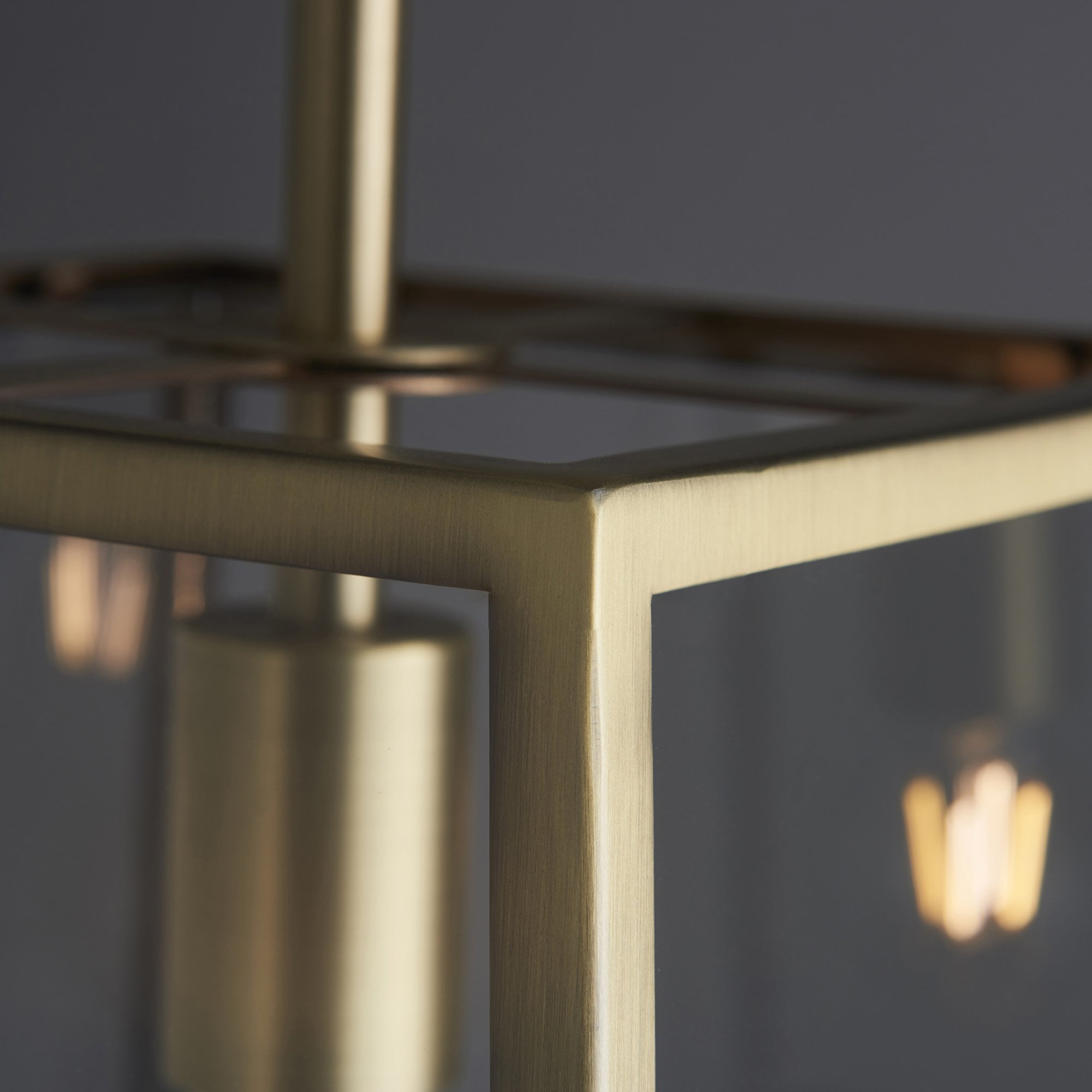 Endon Hurst Single Light Pendant - Matt Antique Brass Plate & Clear Glass