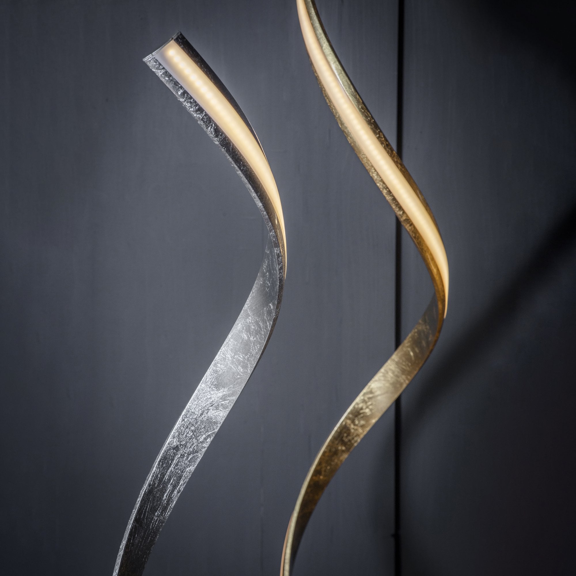 Endon Aria Single Light Floor Lamp - Gold Leaf & White Acrylic