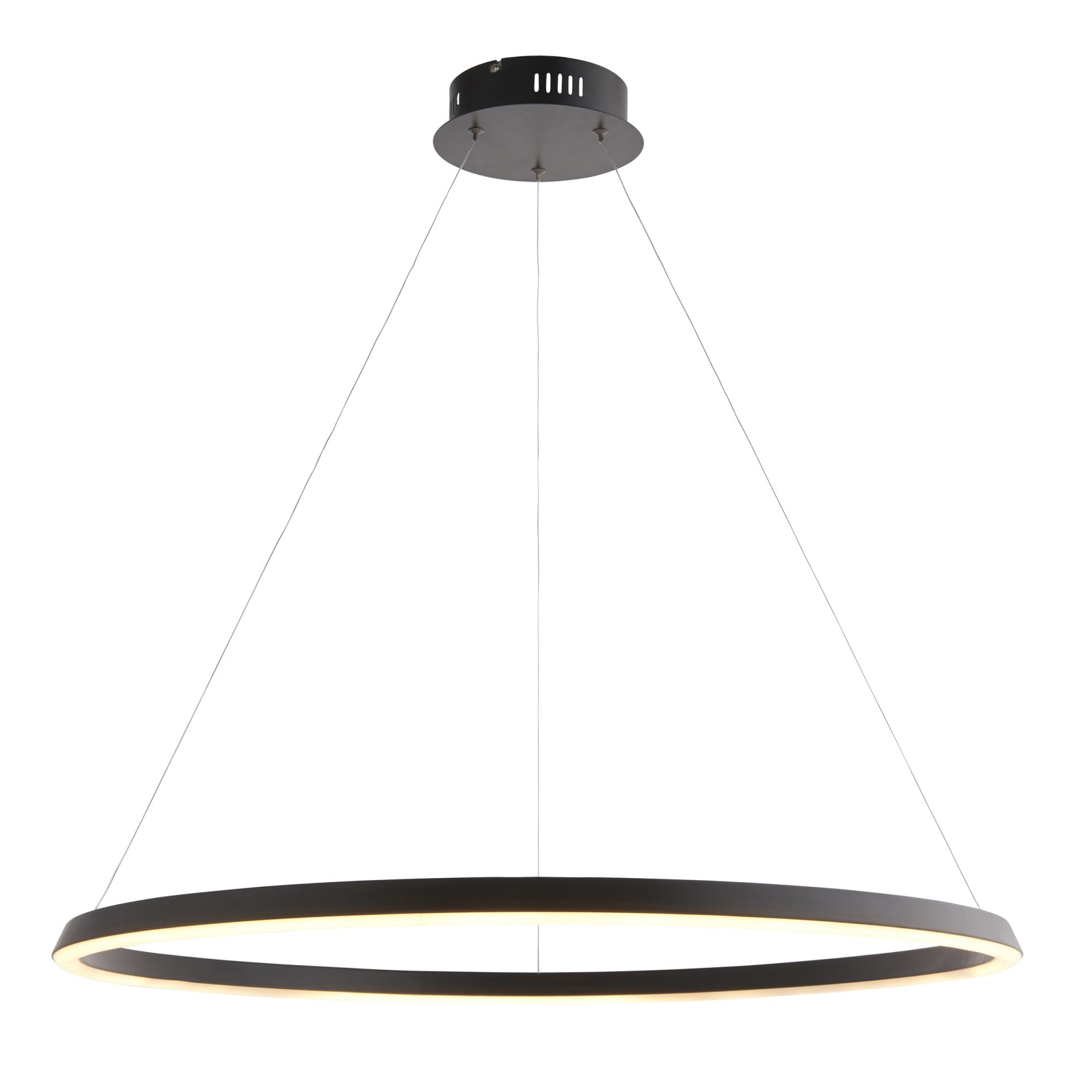 Endon Staten Single Light Pendant - Matt Black & White Silicone