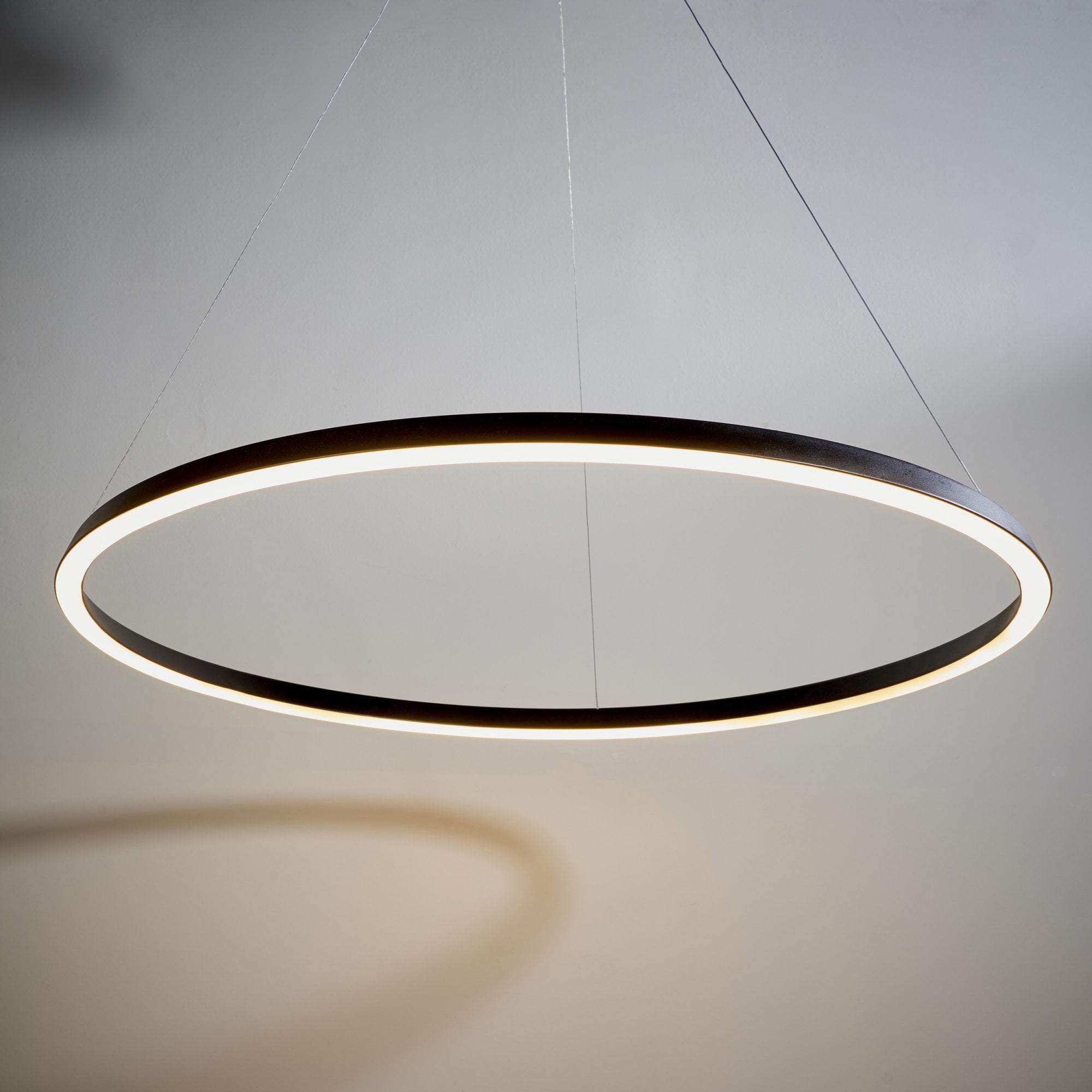 Endon Staten Single Light Pendant - Matt Black & White Silicone