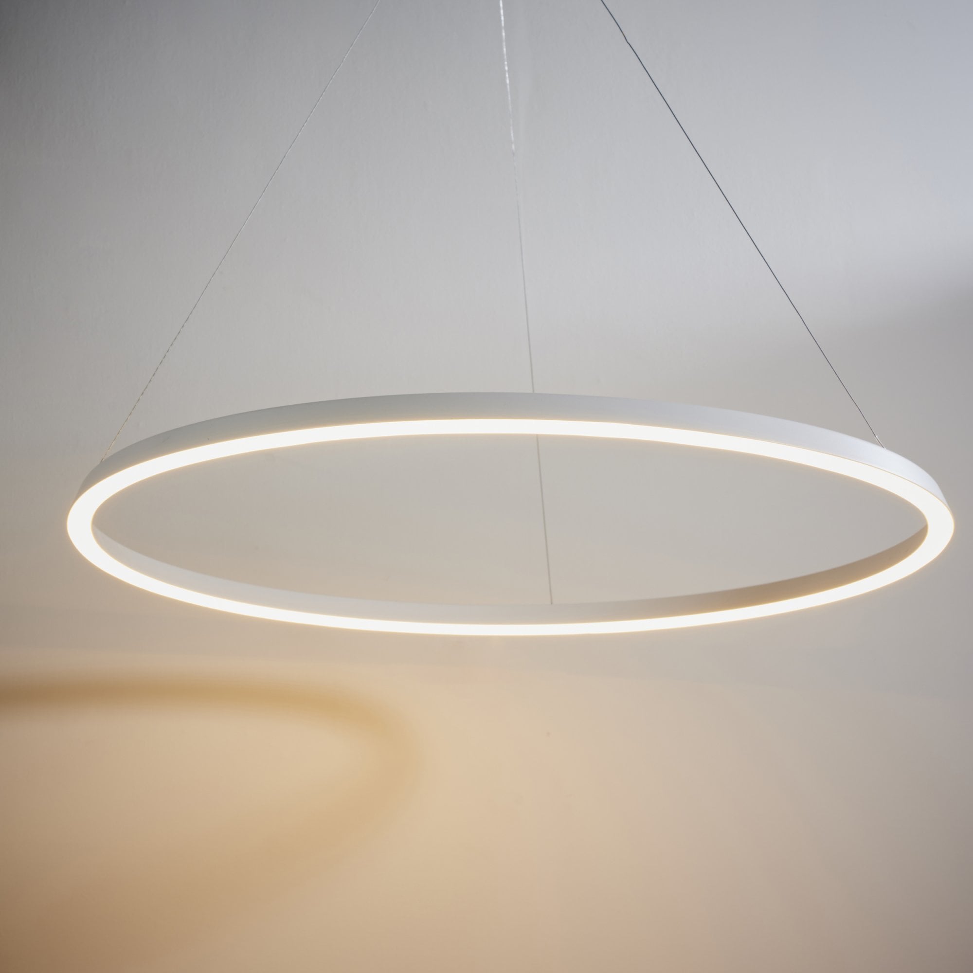 Endon Staten Single Light Pendant - Matt White Paint & White Silicone