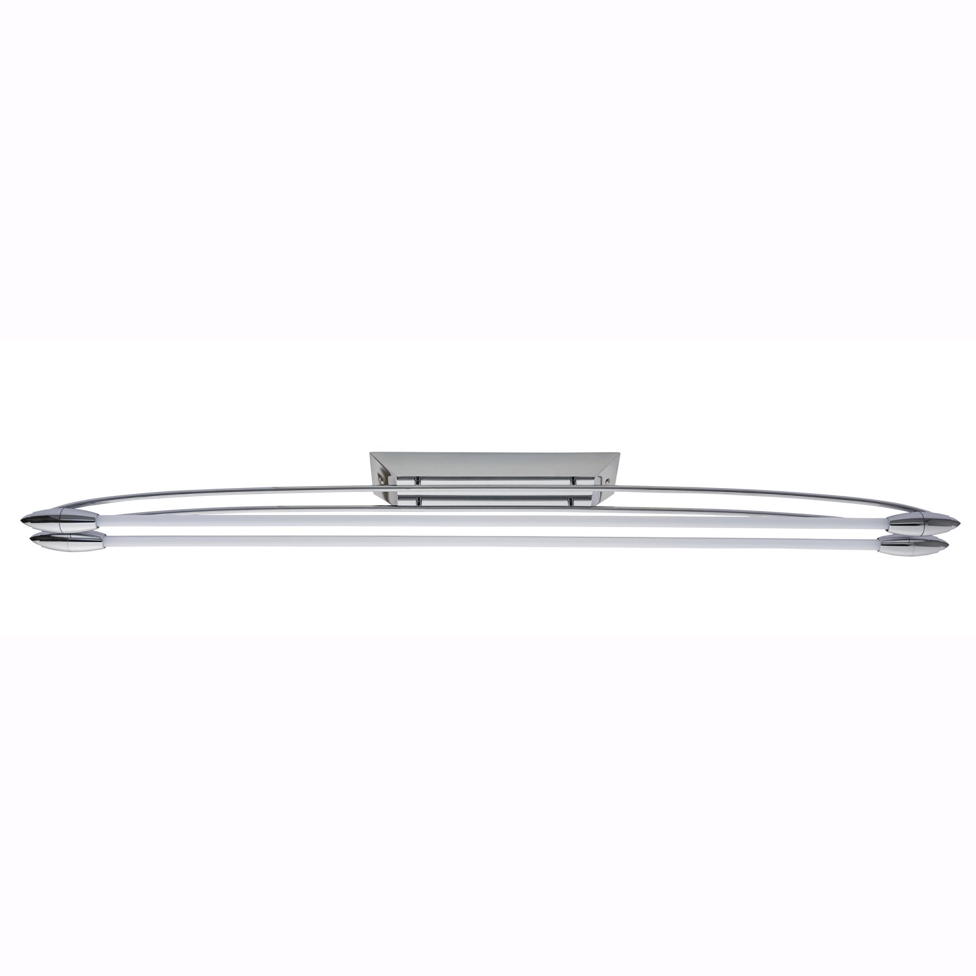 Endon Harper LED 2 Light Medium Flush Fitting - Chrome Plate & Opal Glass