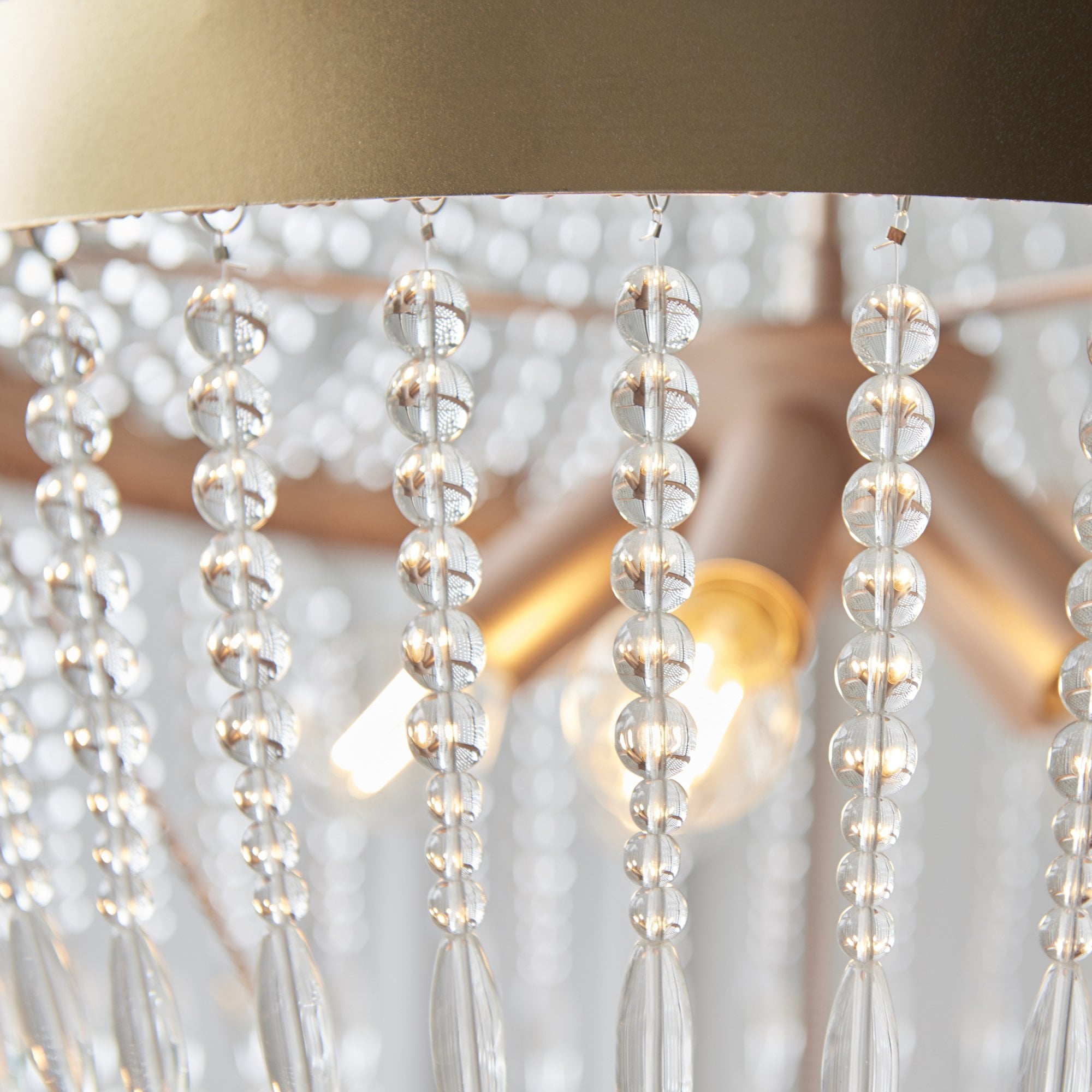 Endon Celine 5 Light Pendant - Rose Gold Paint & Clear Glass