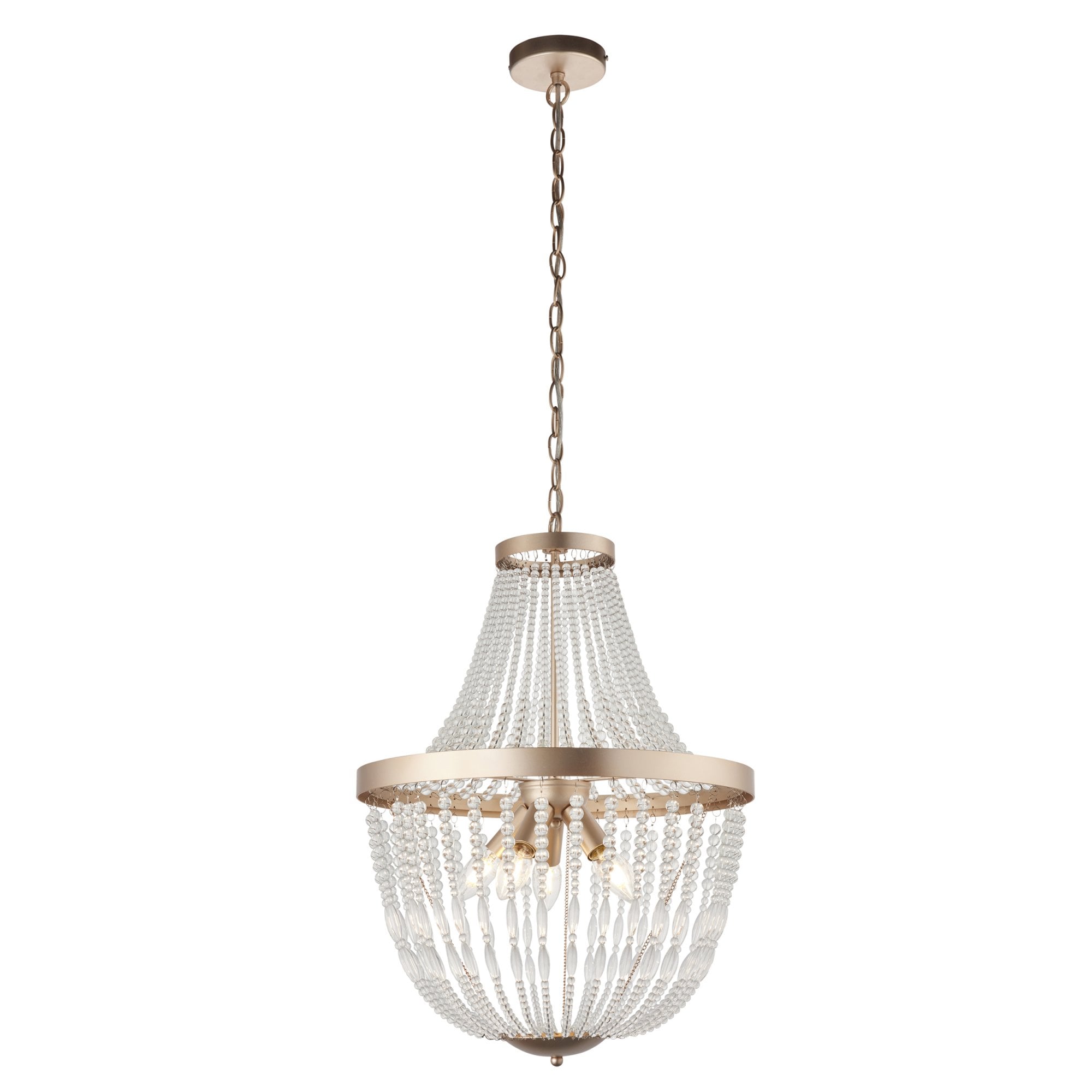 Endon Celine 5 Light Pendant - Rose Gold Paint & Clear Glass