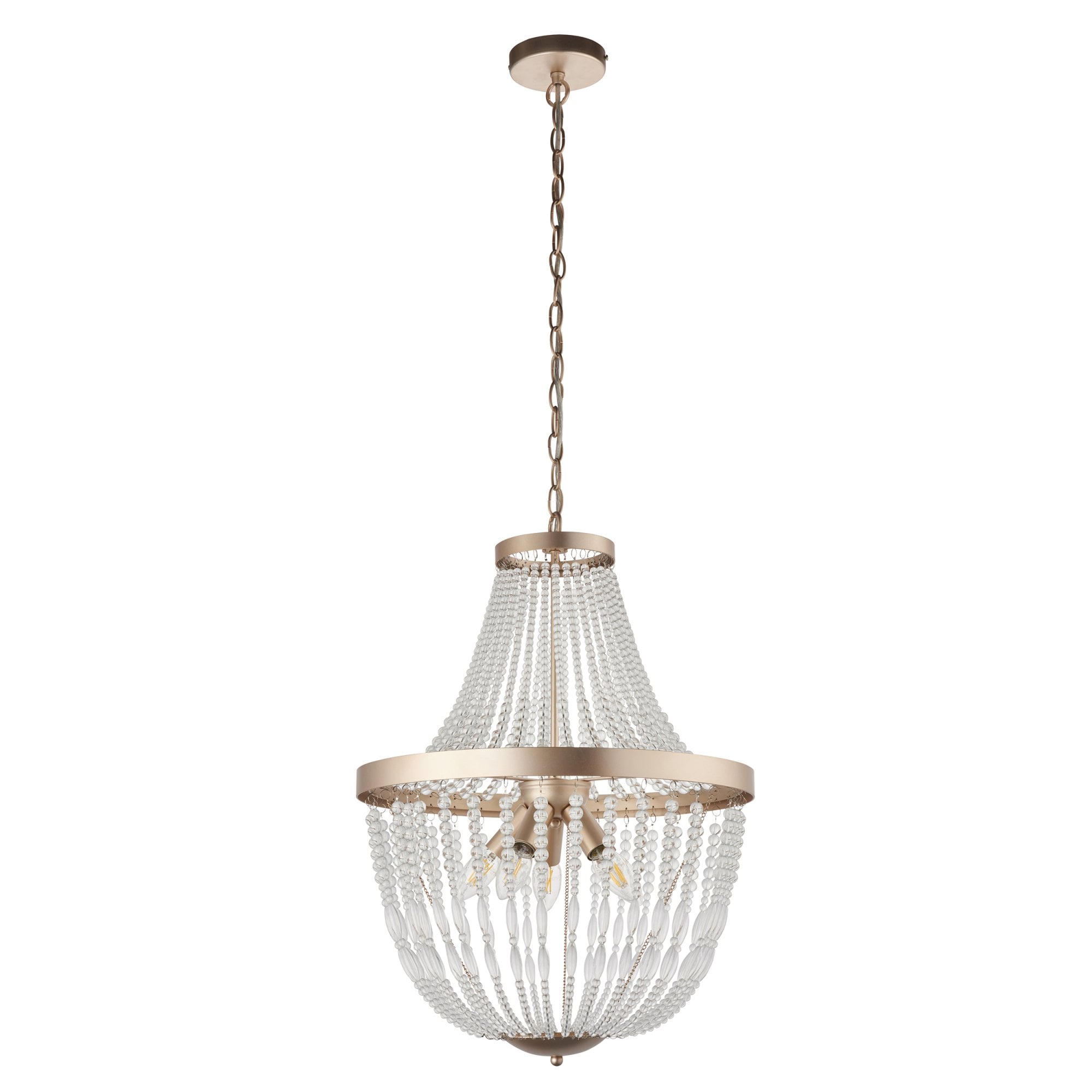 Endon Celine 5 Light Pendant - Rose Gold Paint & Clear Glass