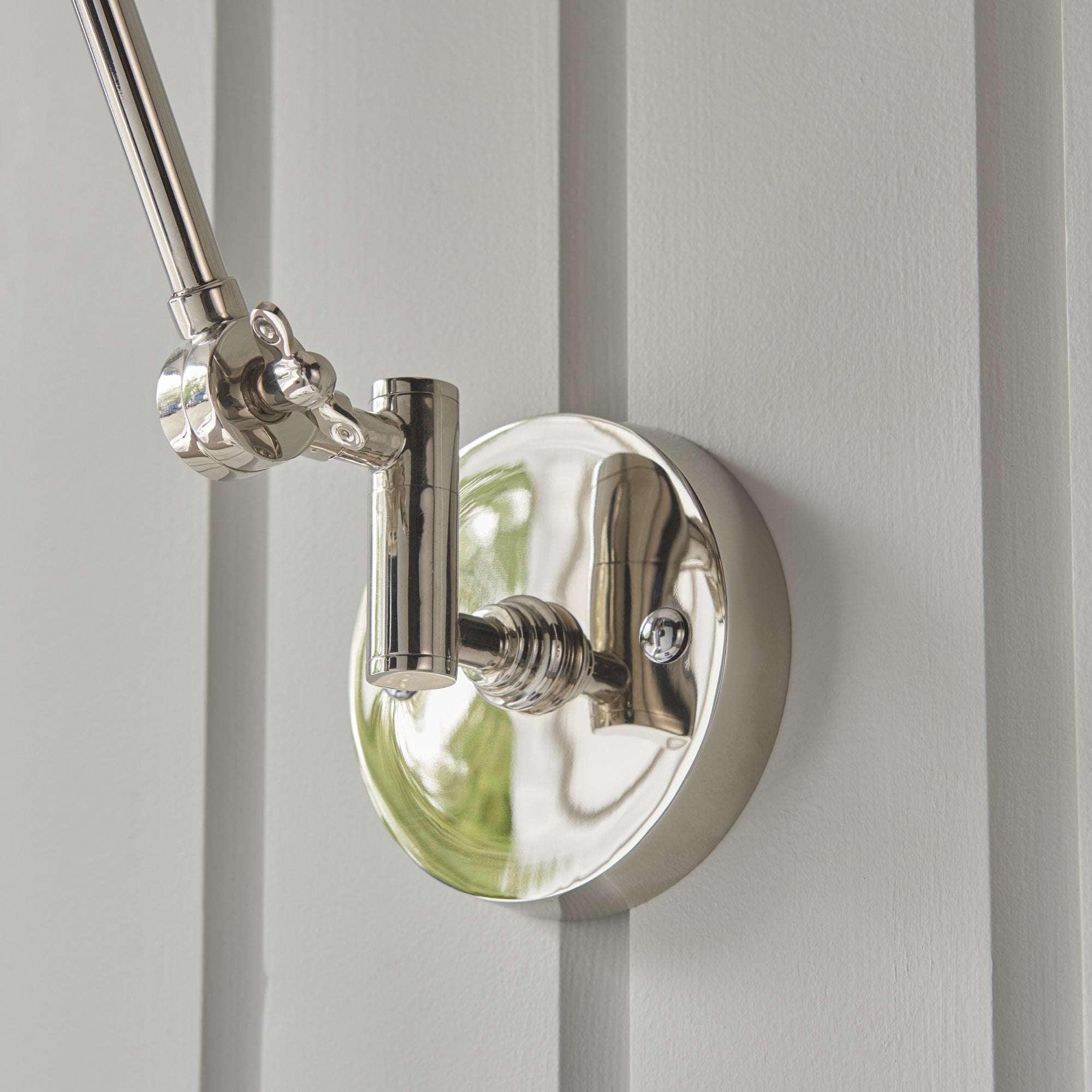 Endon Lehal Single Light Wall Light - Polished Nickel Plate & Matt Black