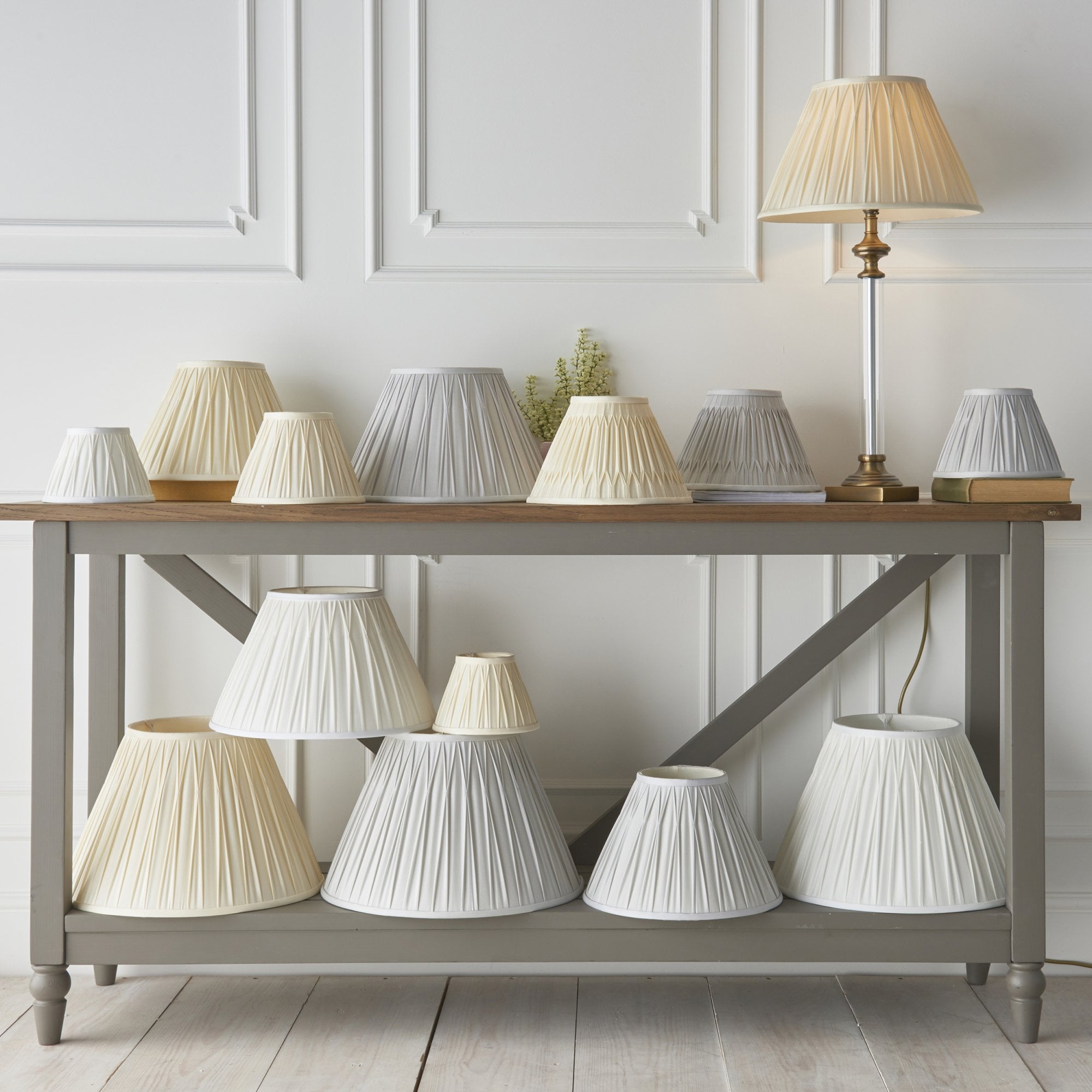 Endon Chatsworth 12" Single Light Shade - Ivory Silk - Shade Only