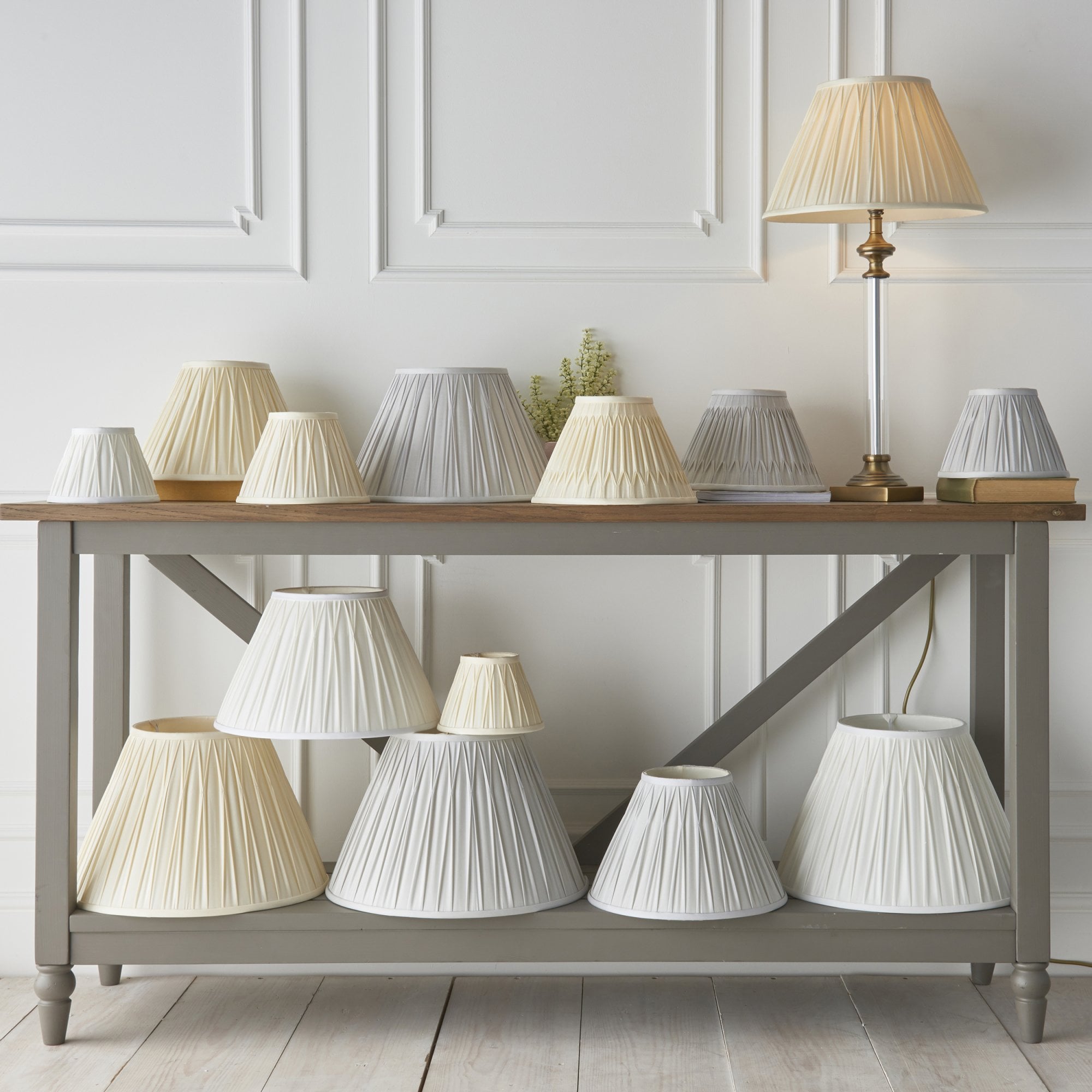 Endon Chatsworth 14" Single Light Shade - Ivory Silk - Shade Only