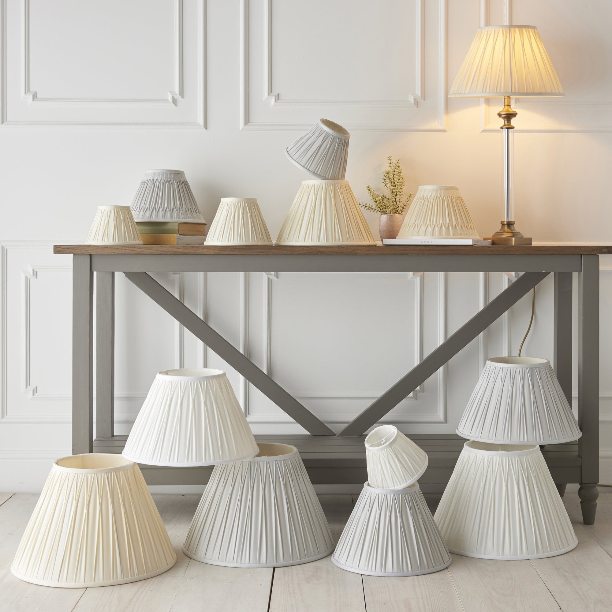 Endon Chatsworth 14" Single Light Shade - Ivory Silk - Shade Only
