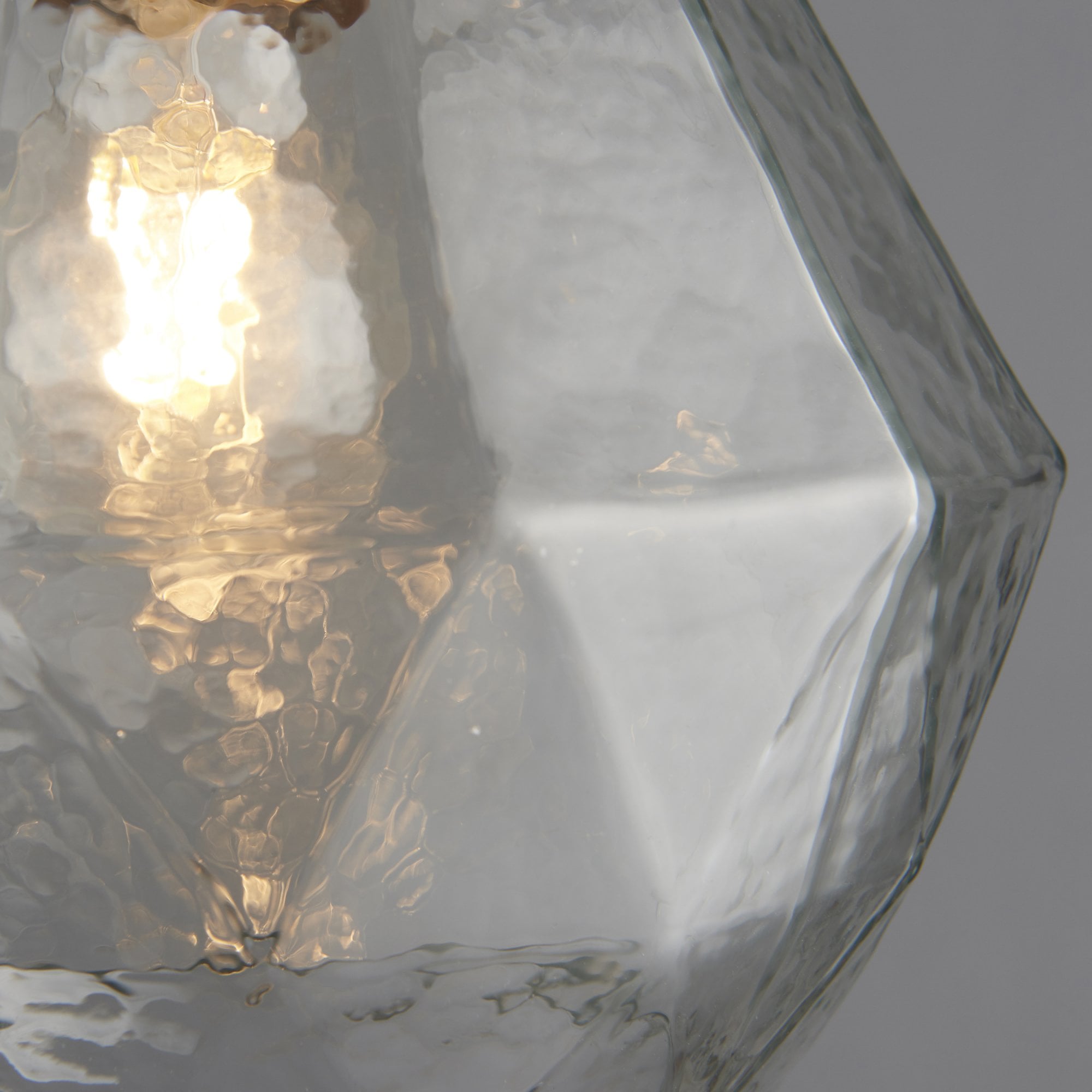 Endon Ebbe Single Light Pendant - Antique Gold Paint & Clear Glass