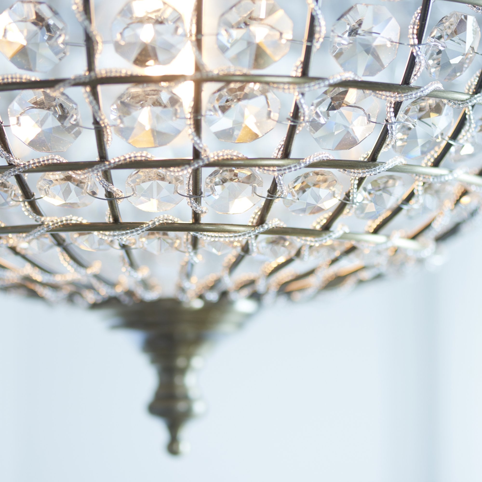 Endon Tanaro Single Light Pendant - Antique Brass Plate & Clear Glass