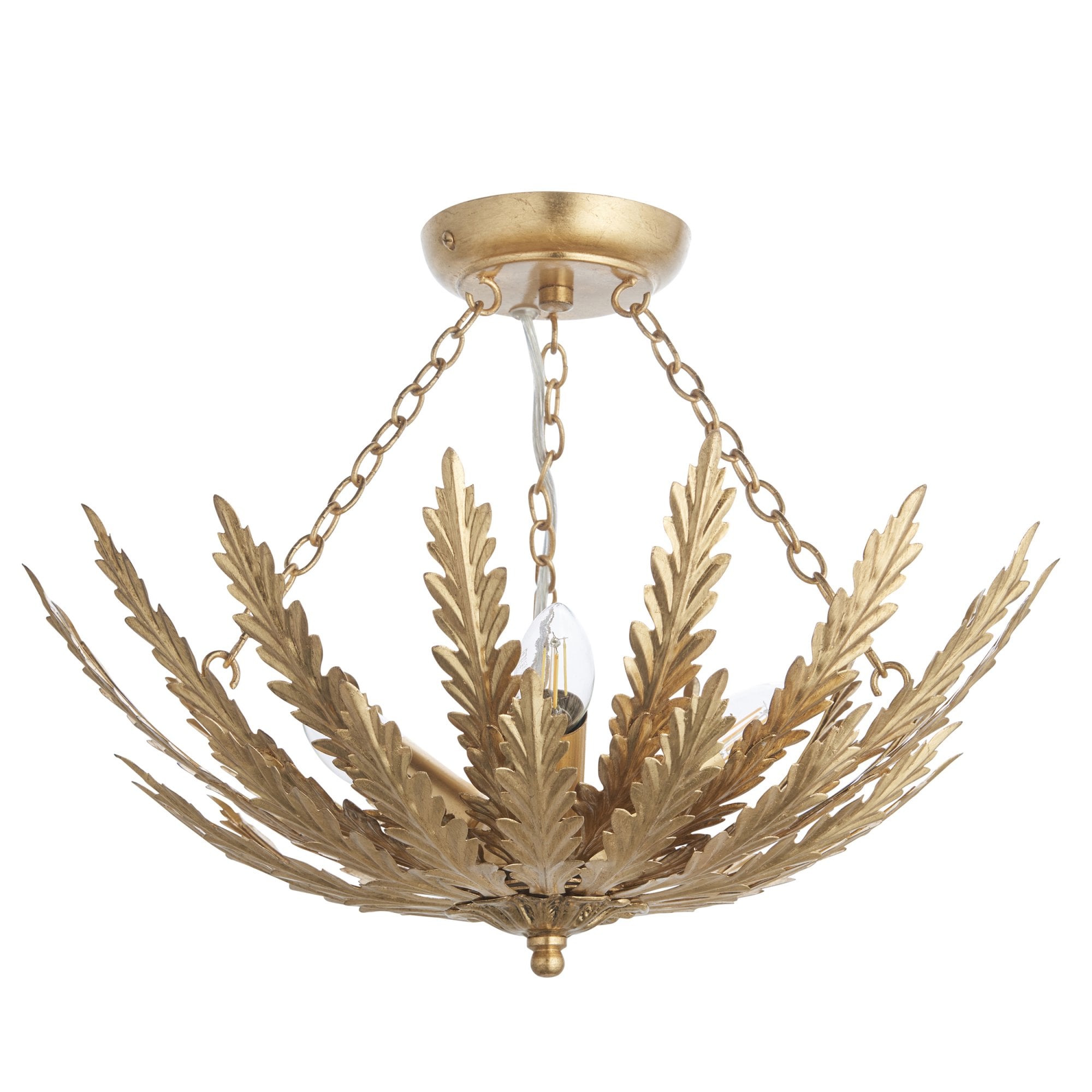Endon Delphine 3 Light Flush - Gold Leaf