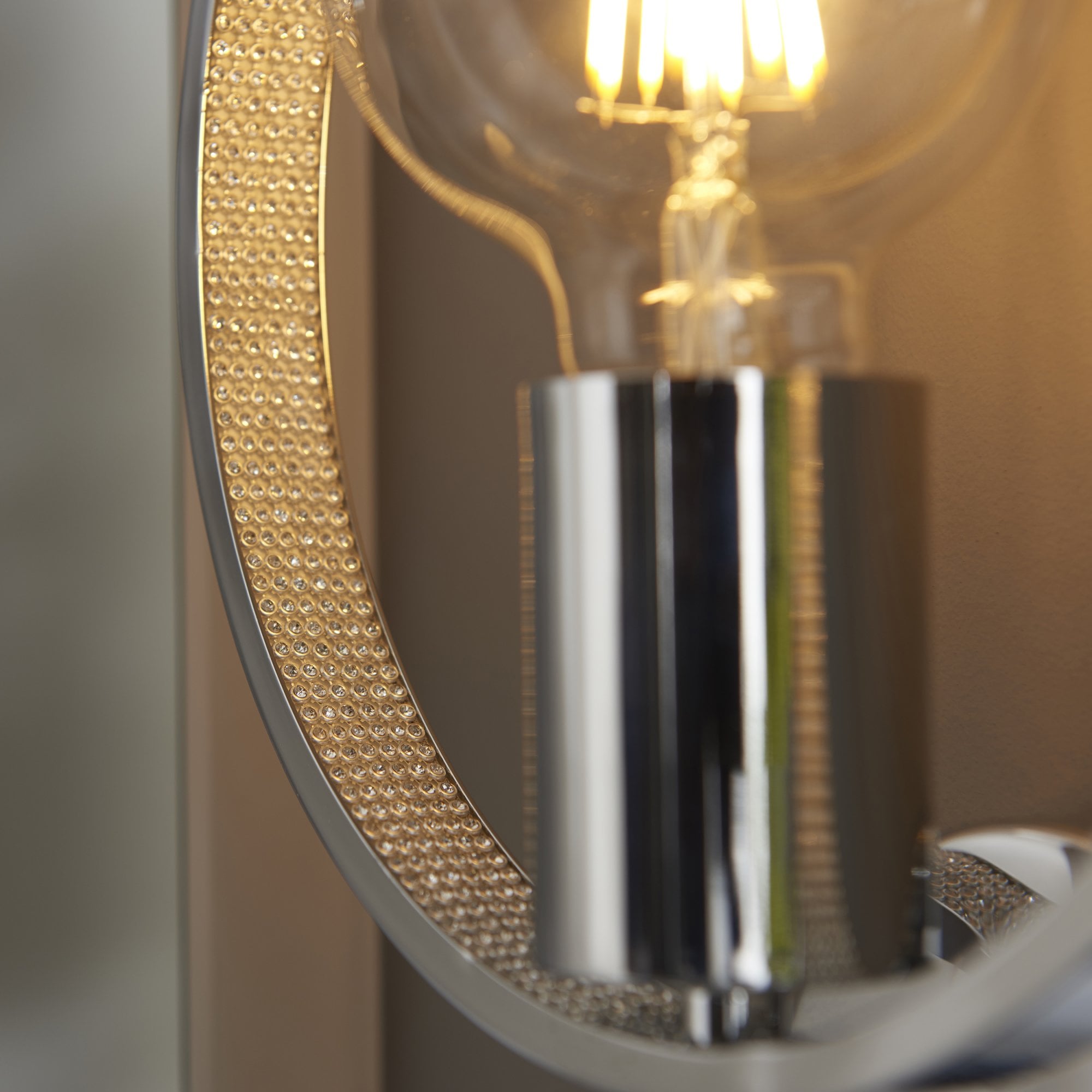 Endon Merola Single Light Wall - Chrome Plate & Clear Faceted Acrylic