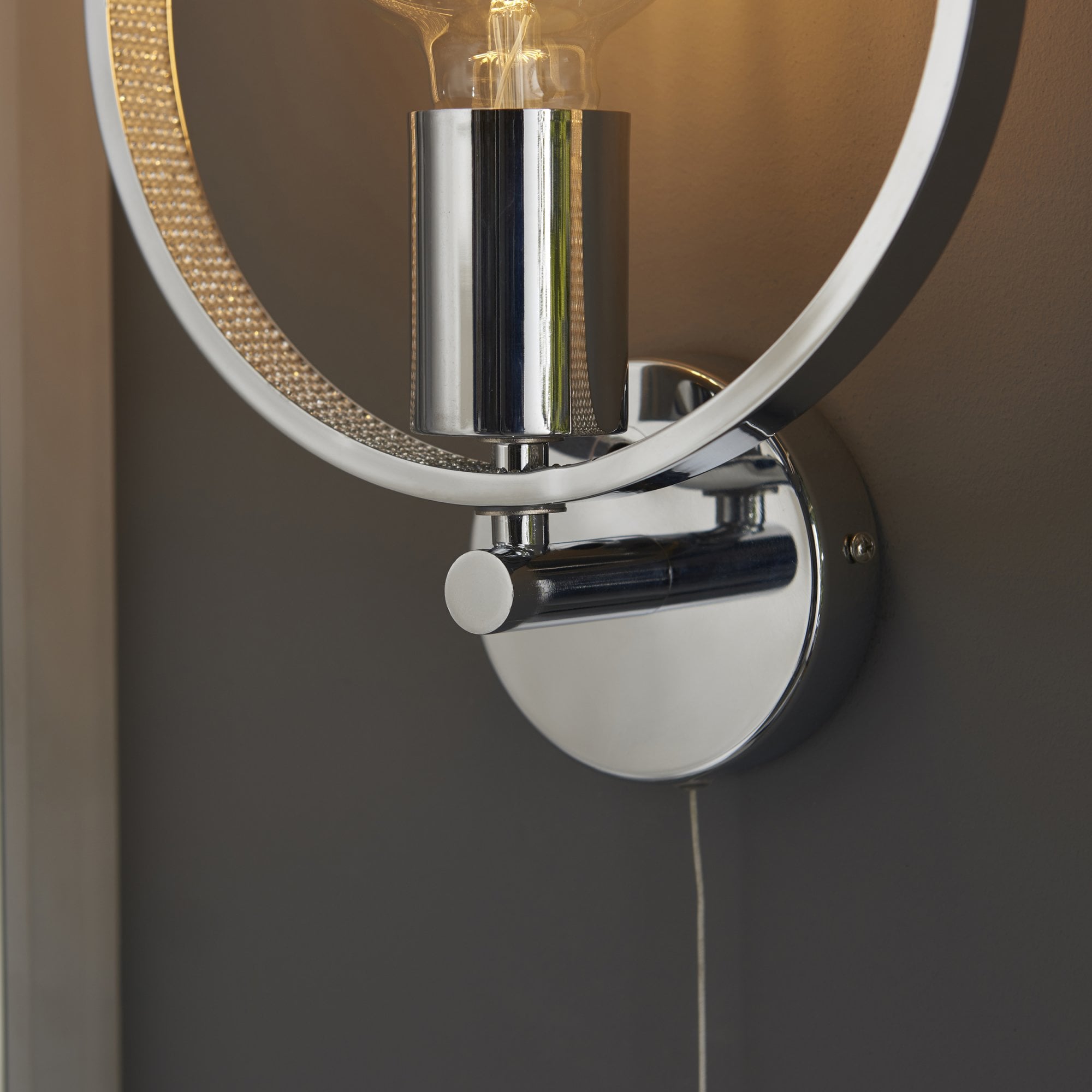 Endon Merola Single Light Wall - Chrome Plate & Clear Faceted Acrylic