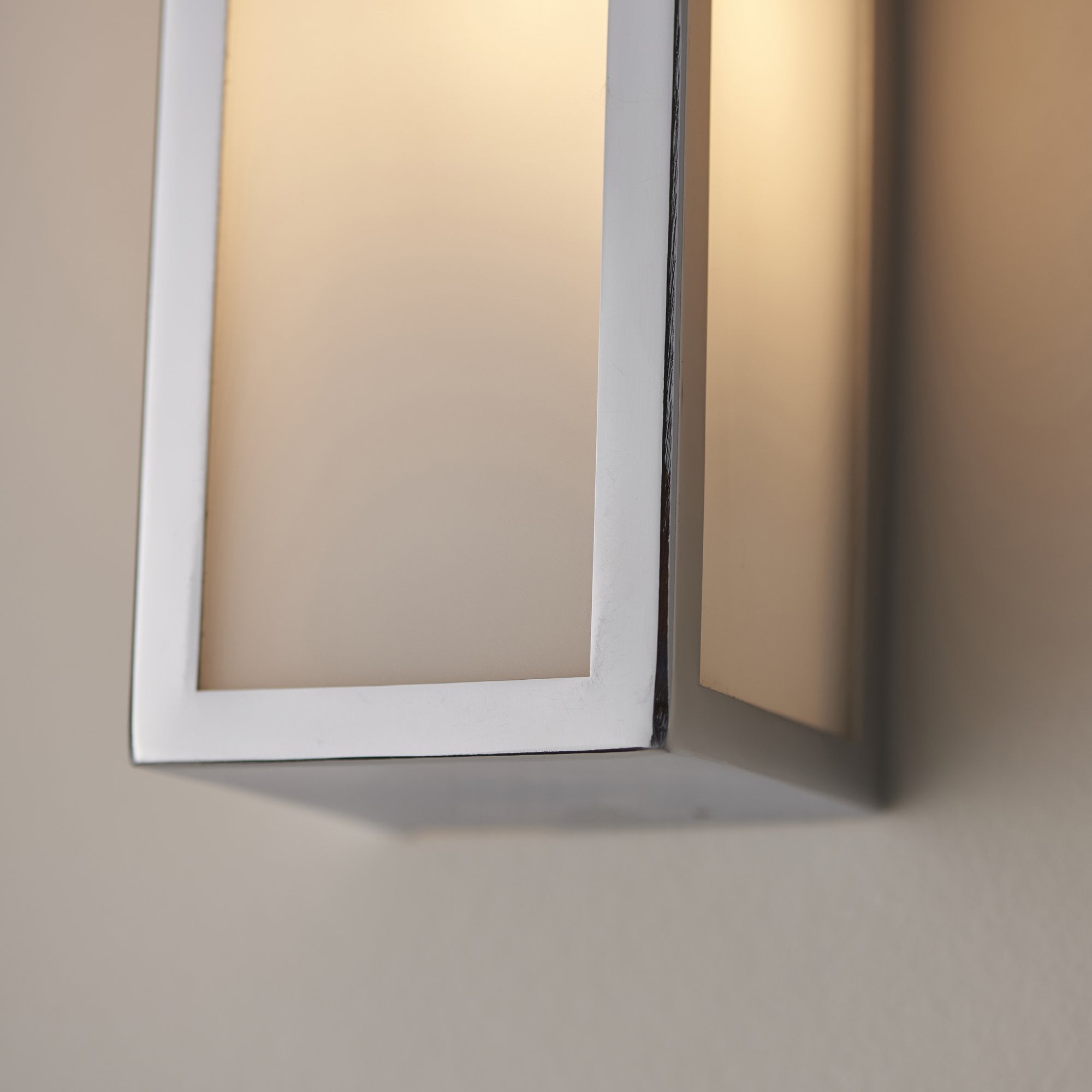Endon Newham 2 Light Wall - Chrome Plate & Frosted Glass