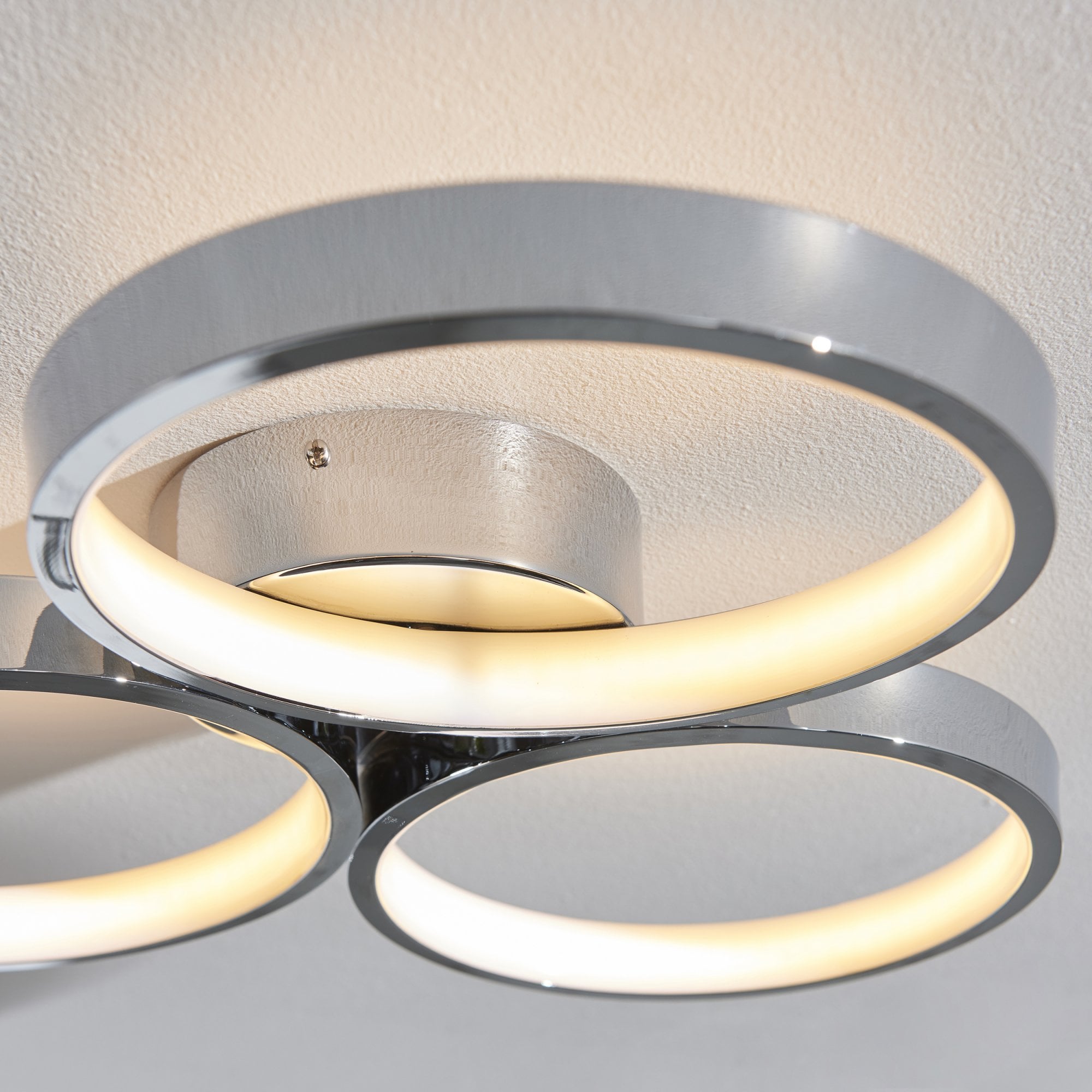 Endon Radius 3 Light Semi Flush - Chrome Plate & White Silicone