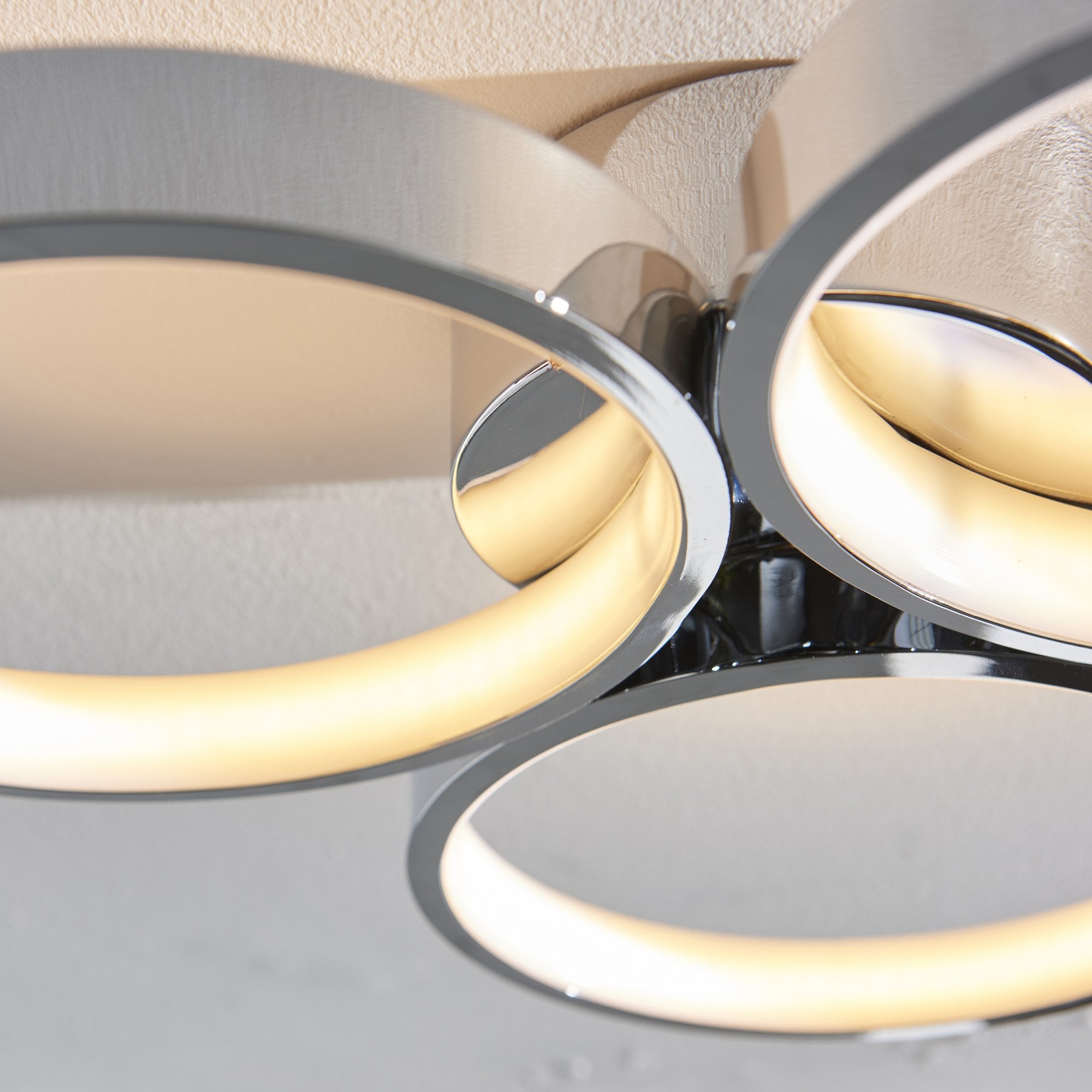 Endon Radius 3 Light Semi Flush - Chrome Plate & White Silicone