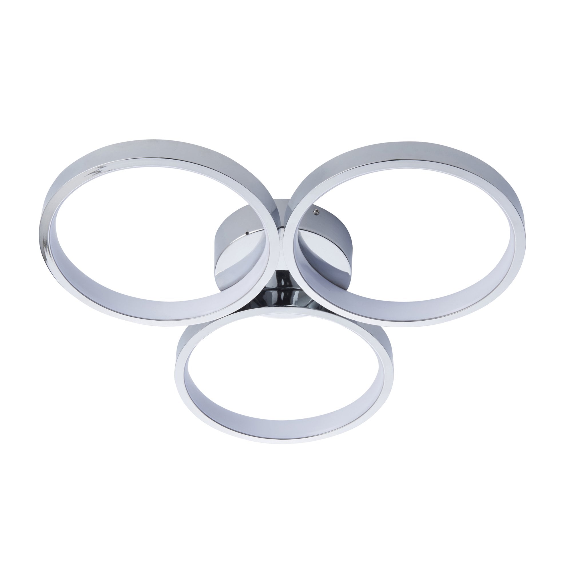 Endon Radius 3 Light Semi Flush - Chrome Plate & White Silicone